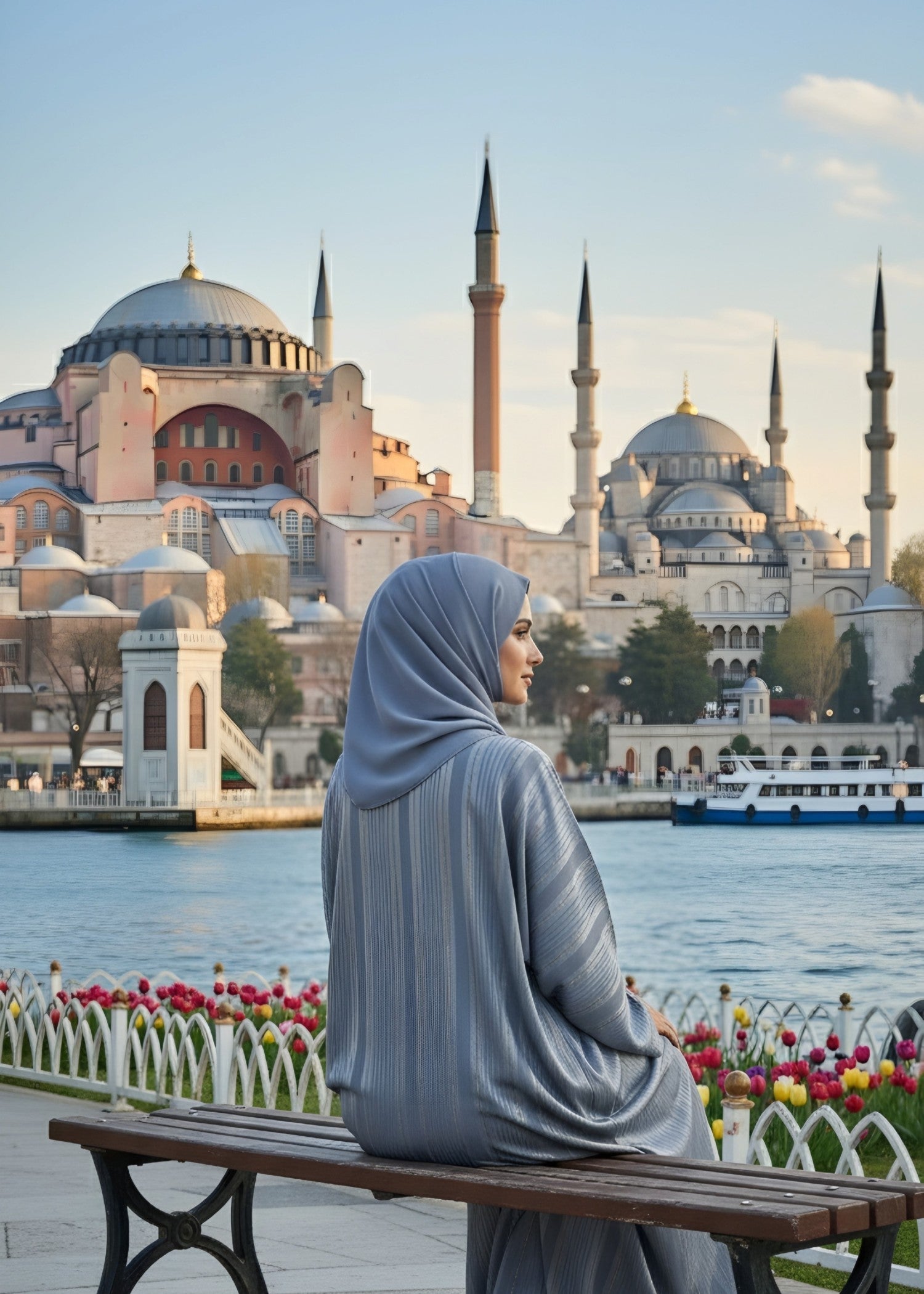 nidha Abaya in Duck egg grey