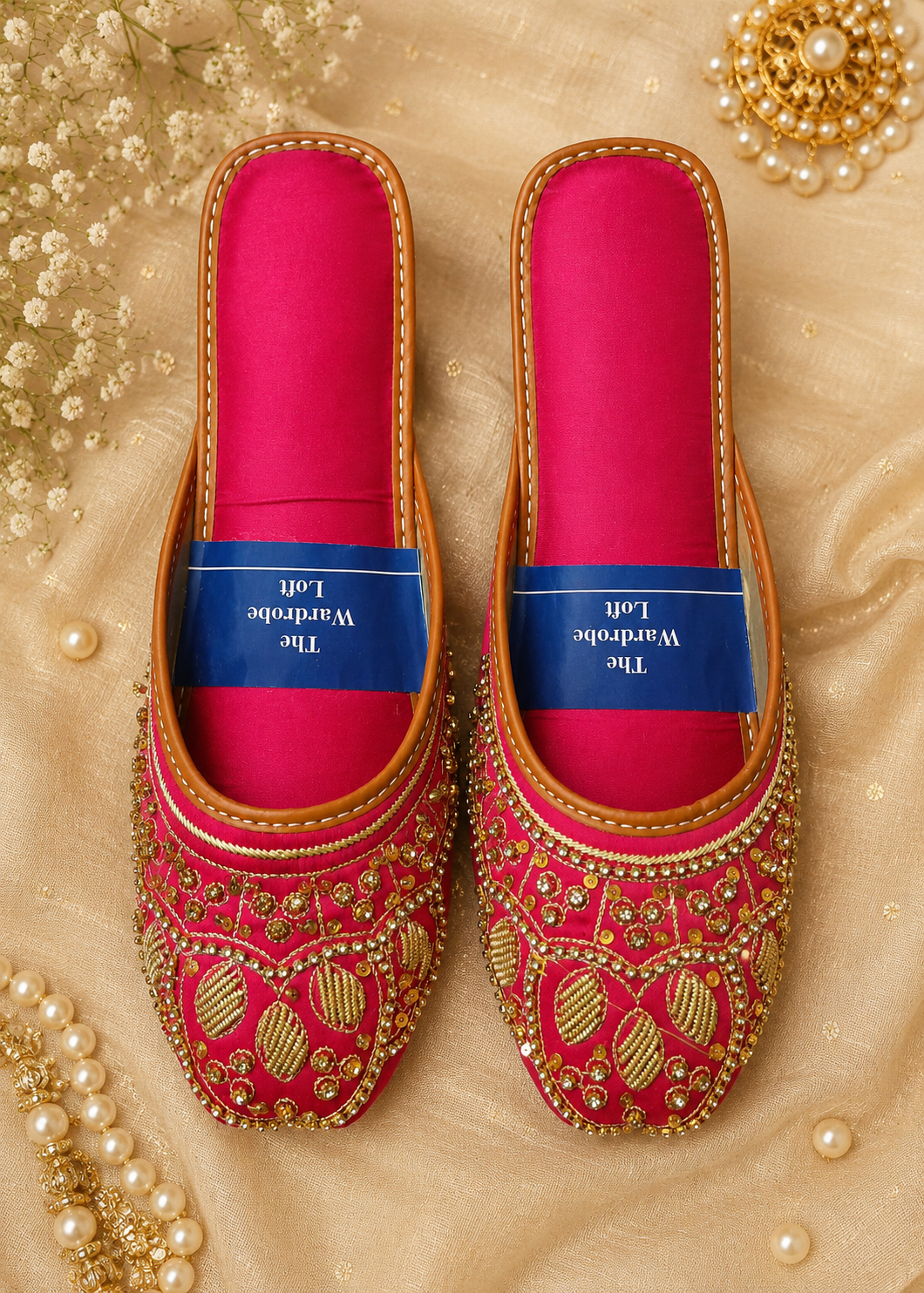 Khussa in Deep pink by - High Quality Women Khussa QYS7631