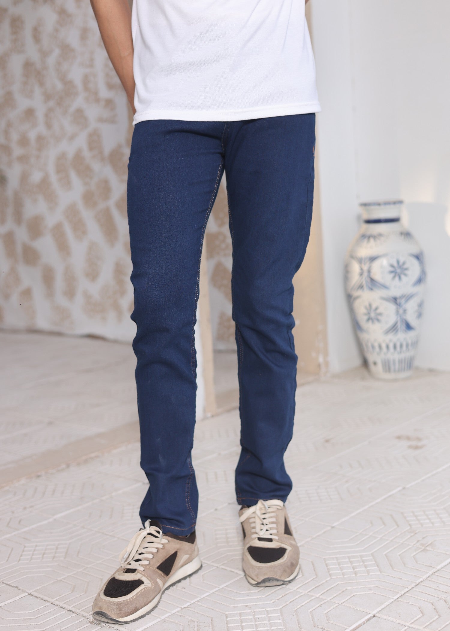 polycotton Jeans in Royal blue