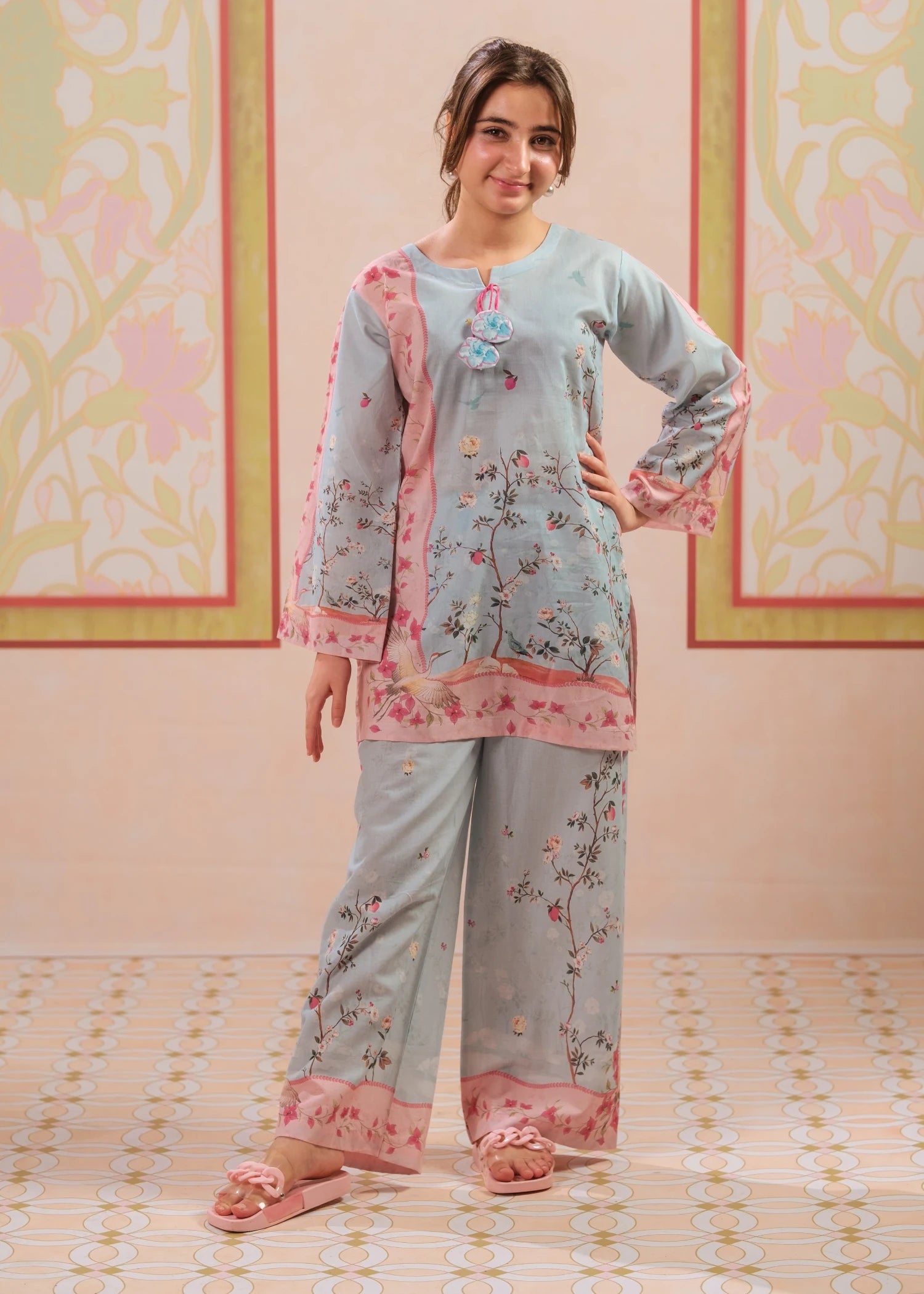 Co Ord Sets in Ice blue, pink
