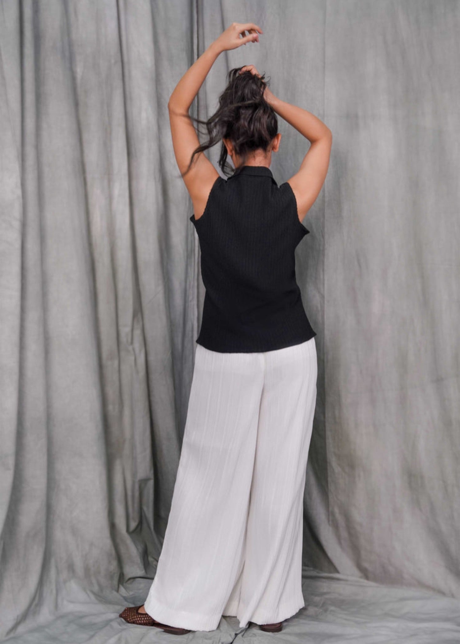 polyester Trousers in White