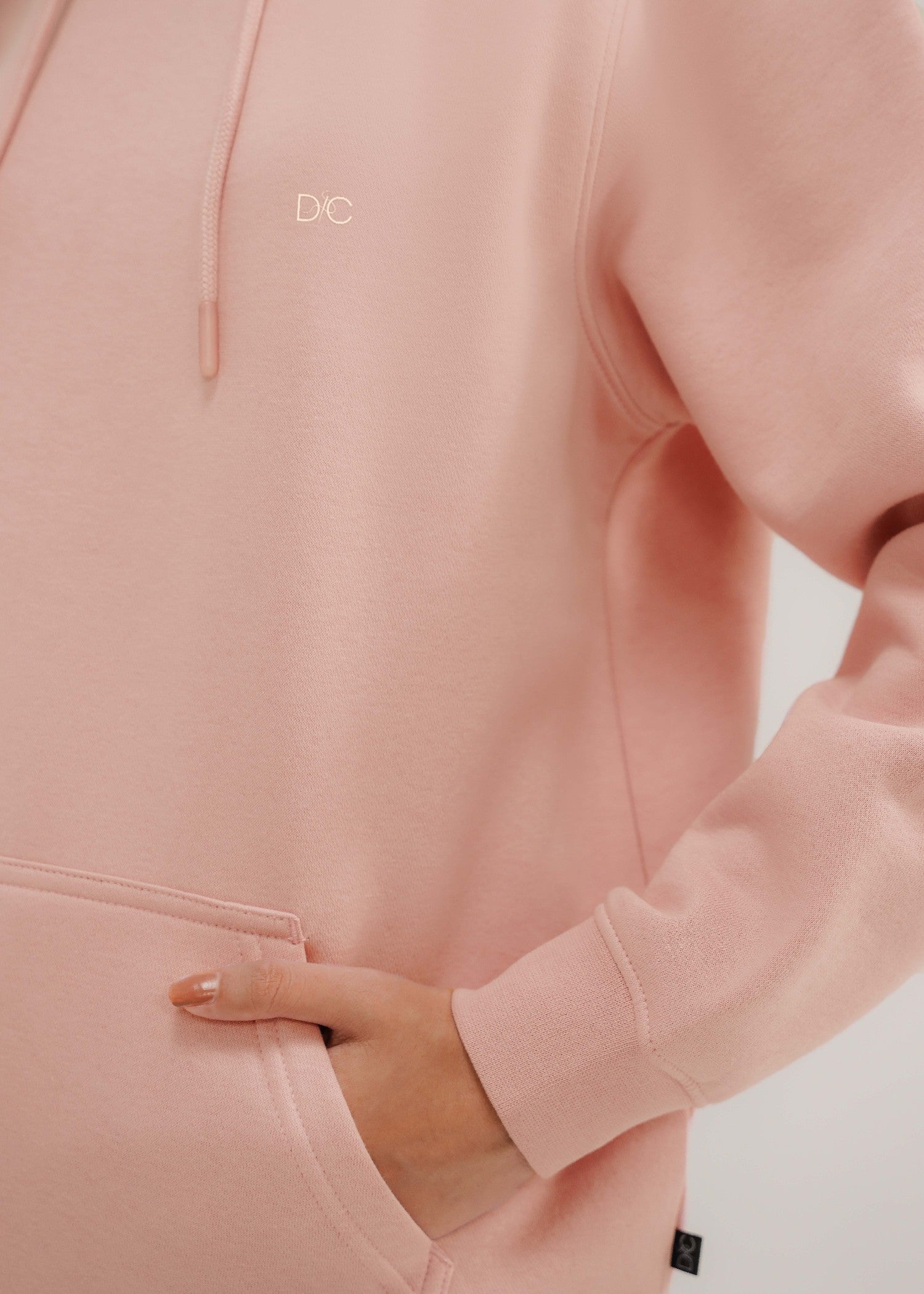 fleece Hoodie in Pale pink