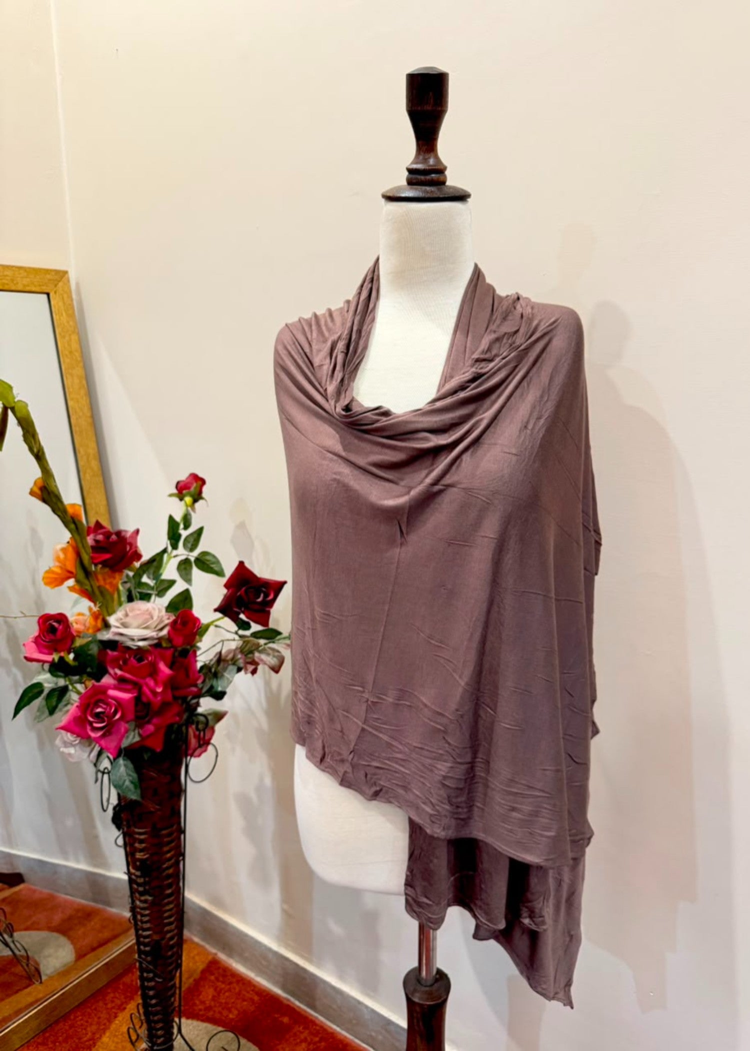 jersey knit Hijab in Coffee brown