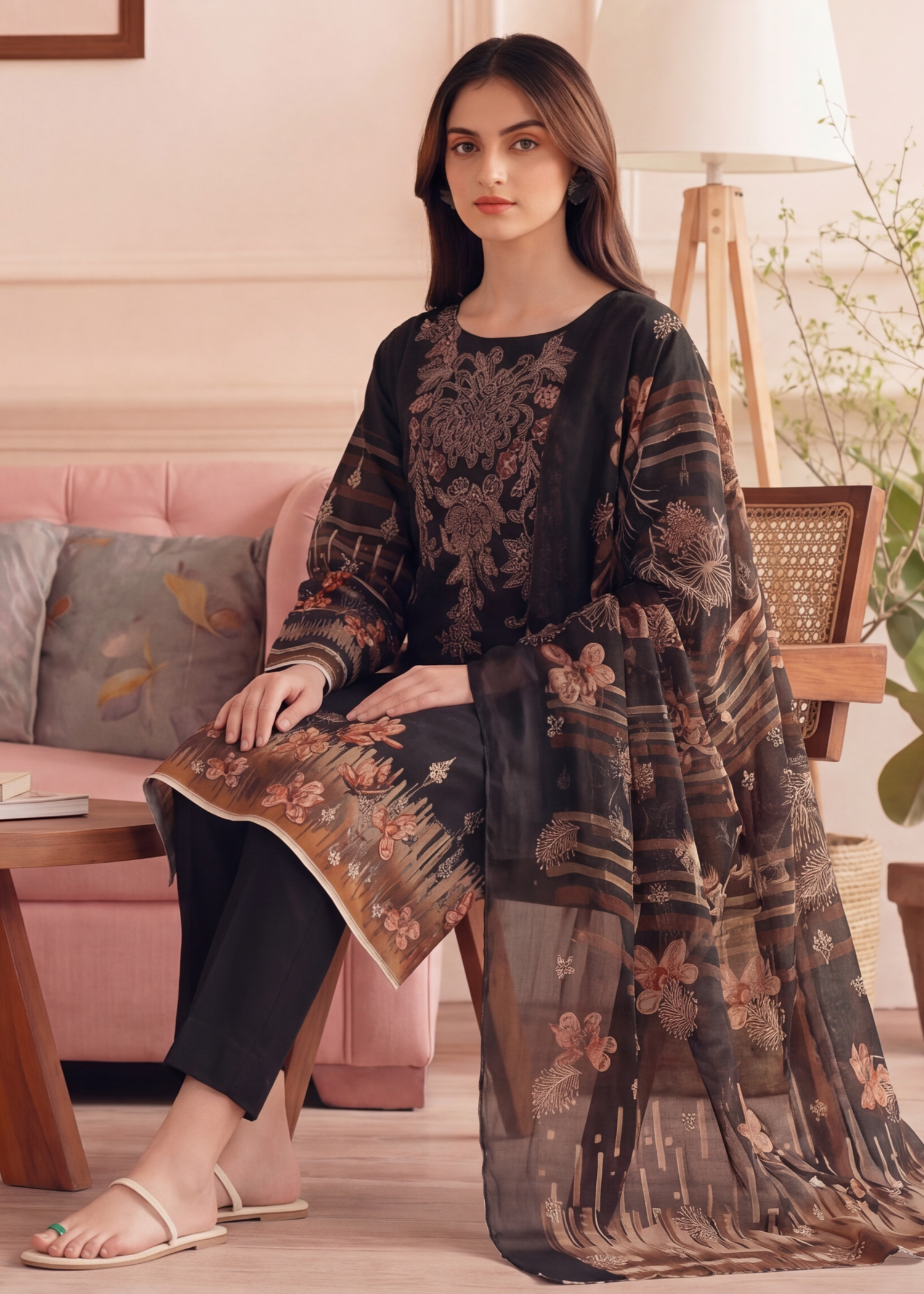 viscose Unstitched in Black