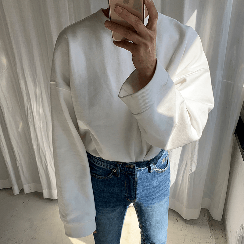 Mrcyc Autumn and Winter Loose Fitting Pullover round Neck Sweater Men''S and Women''S Long Sleeve Korean Cotton Bottomed Shirt