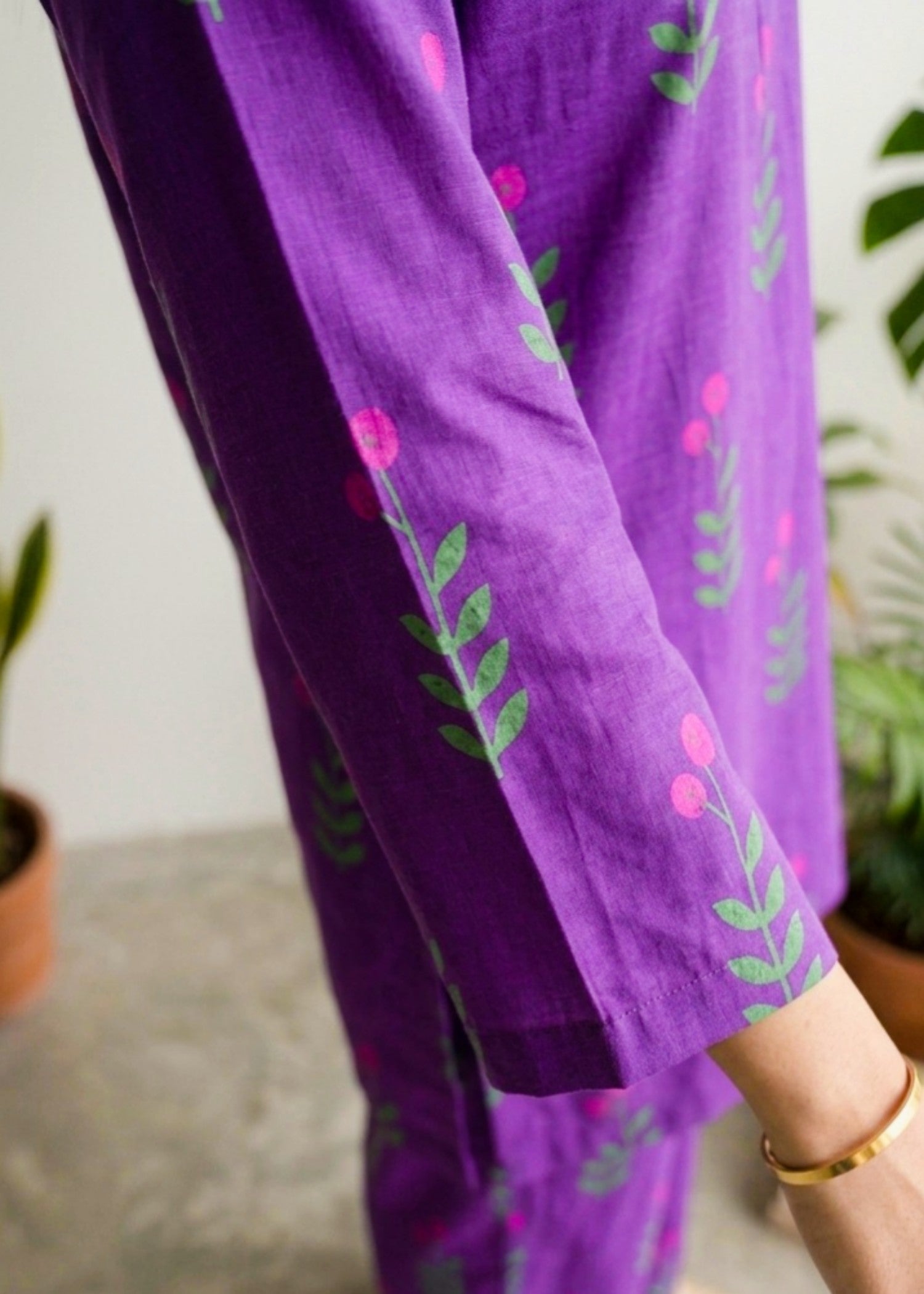 arabic lawn Co Ord Sets in Purple