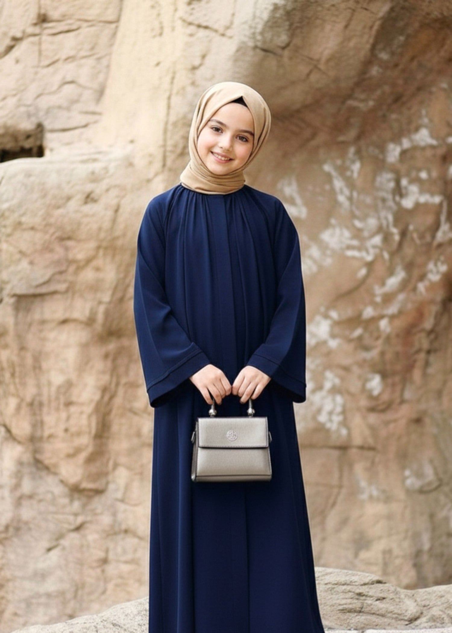 nidha Abaya in Yale blue