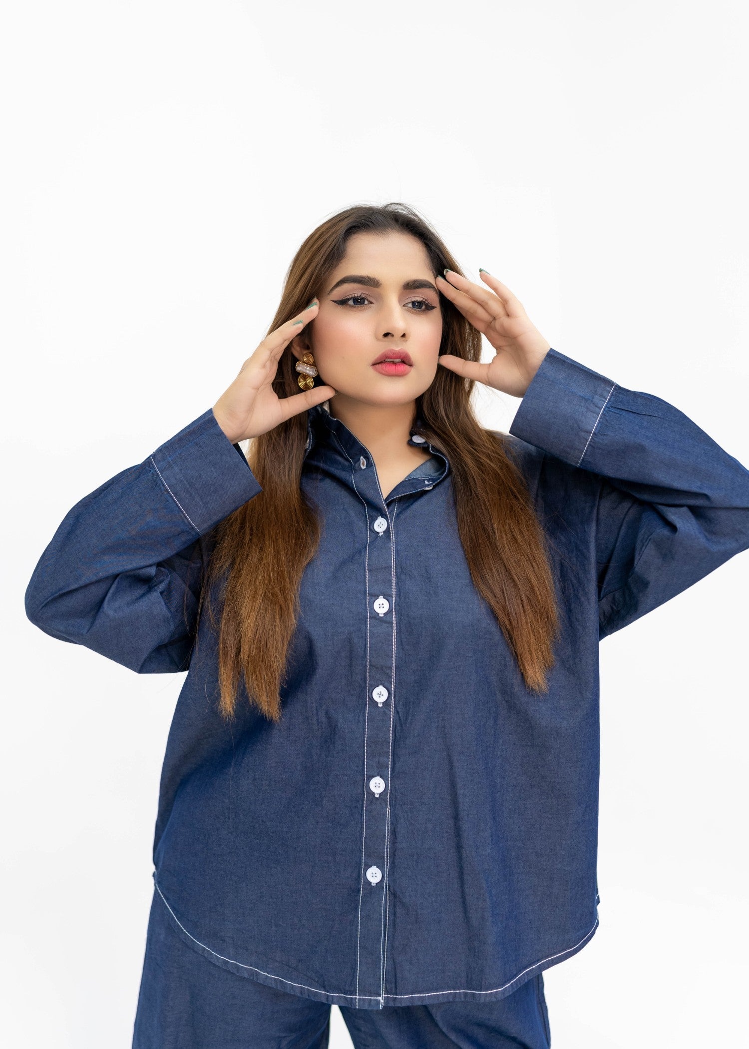 denim Co Ord Sets in Dark blue