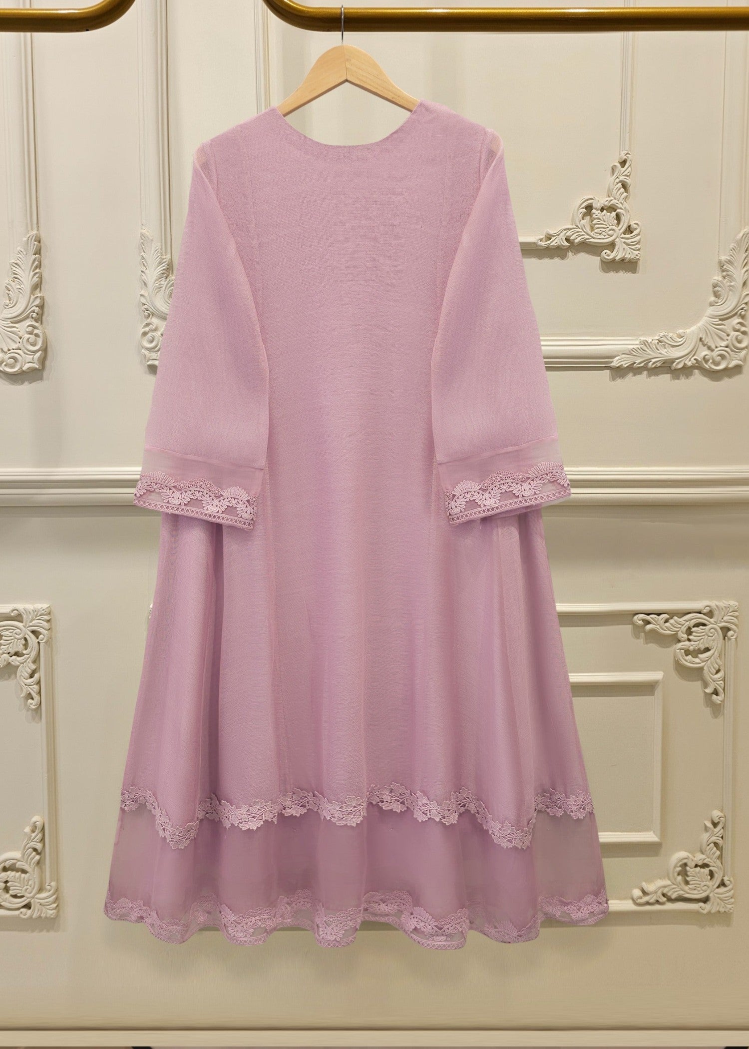 cotton net Pishwas in Lilac