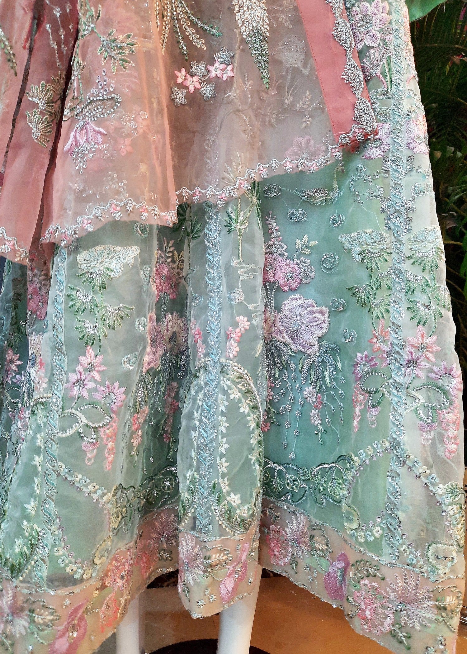 organza Unstitched in Light blue