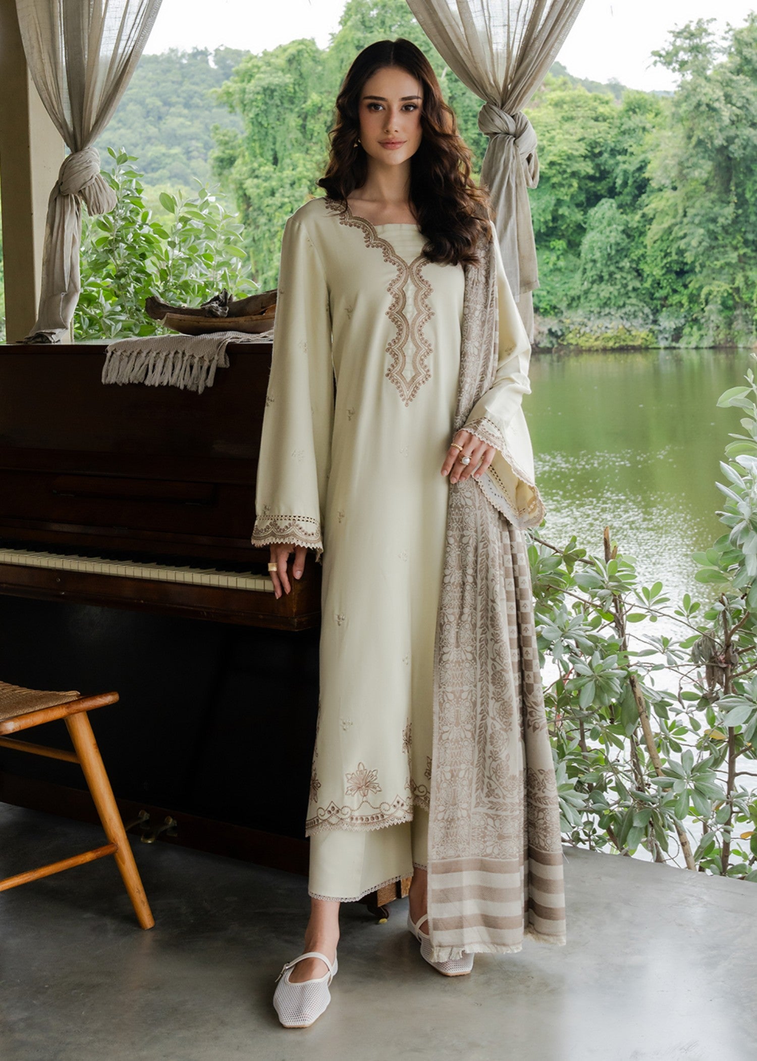 wool Unstitched in Cream