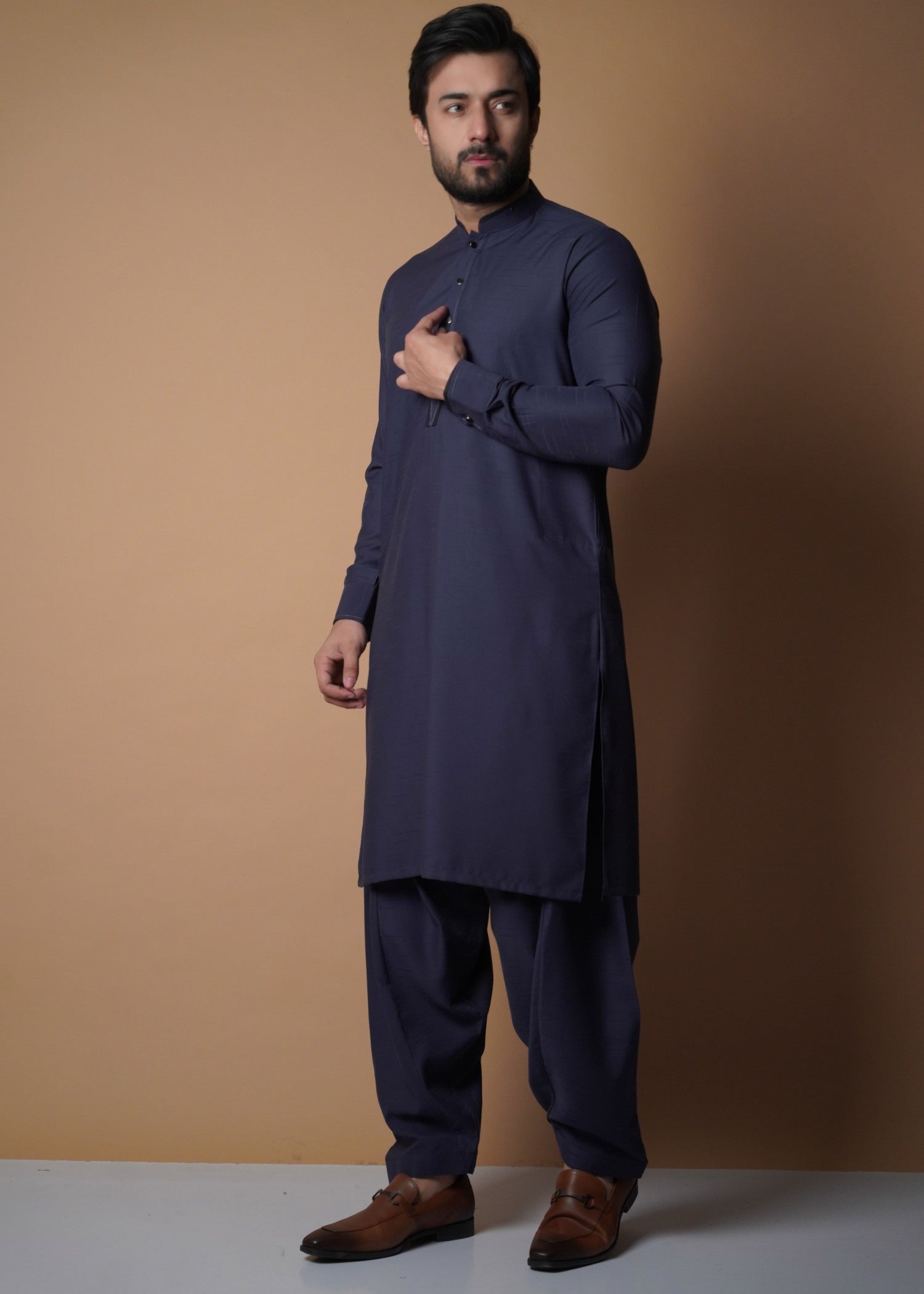 cotton viscose Shalwar Kameez in Purple