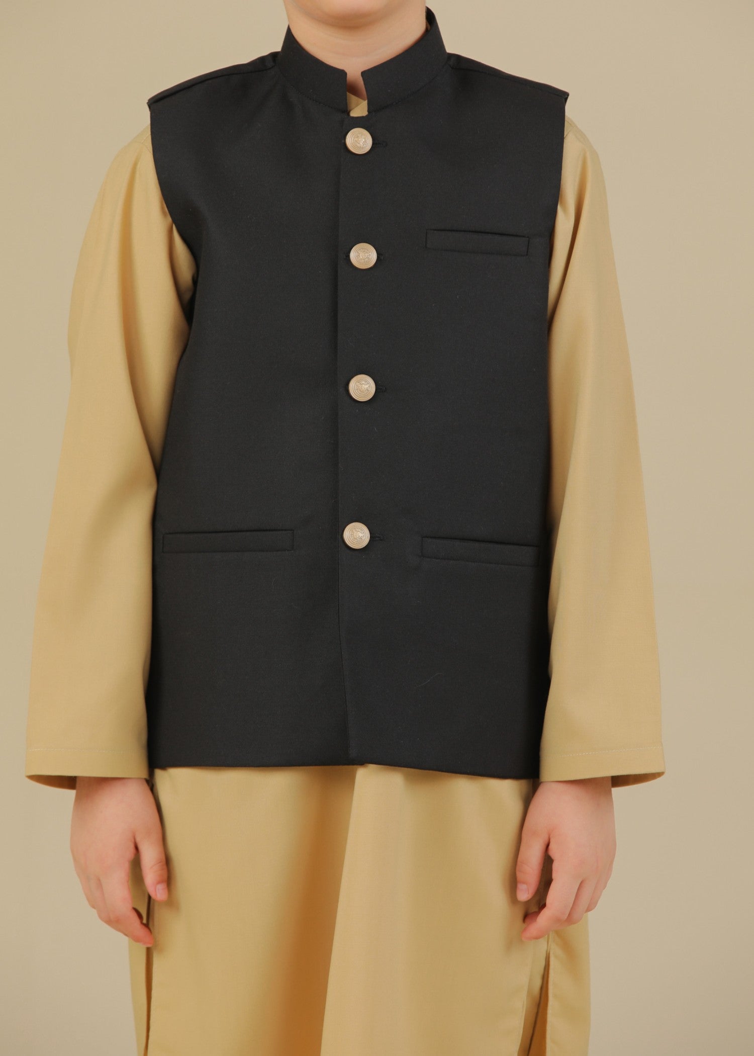 suiting Waistcoat in Sand brown, black