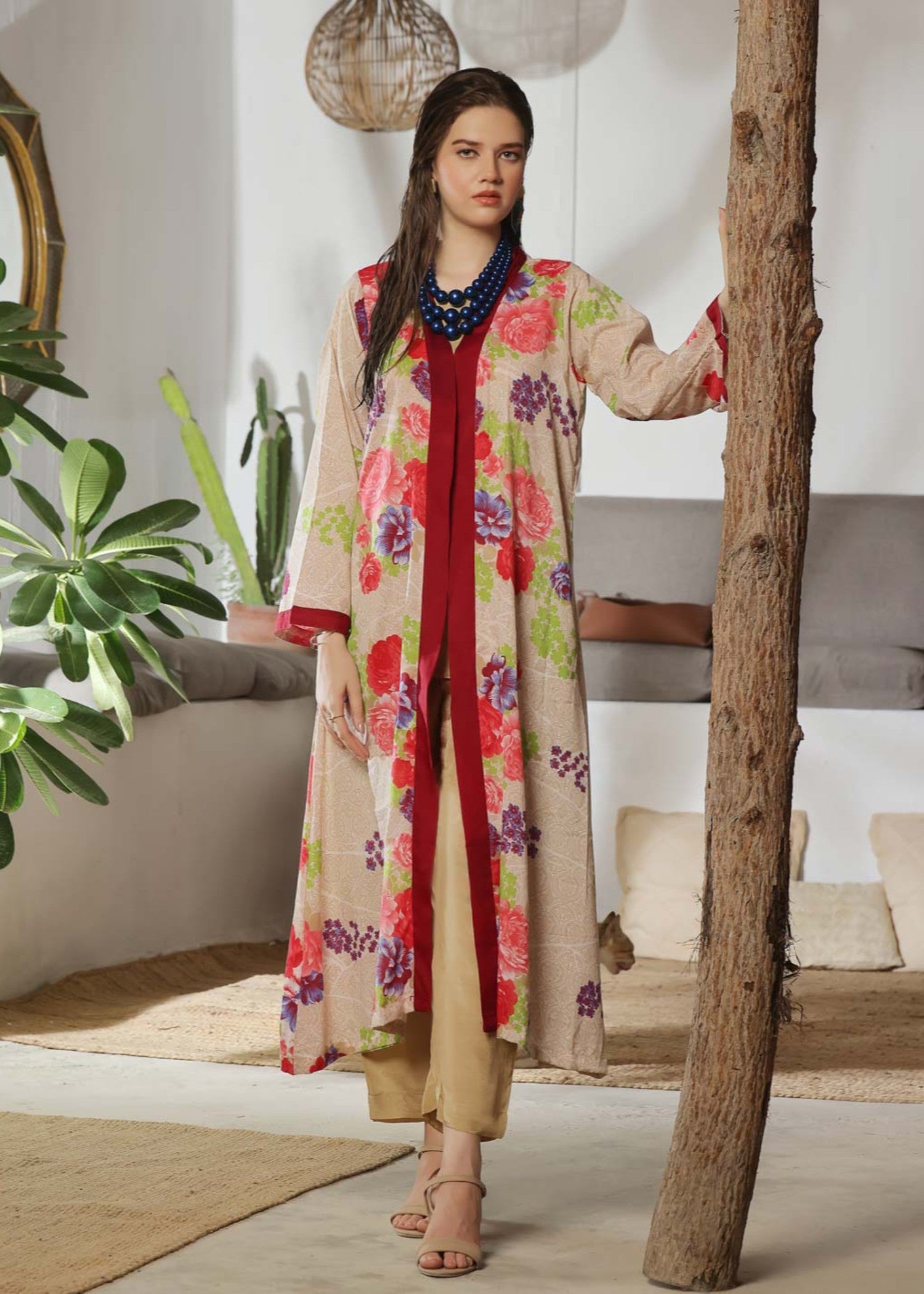 swiss lawn Gown in Antique white
