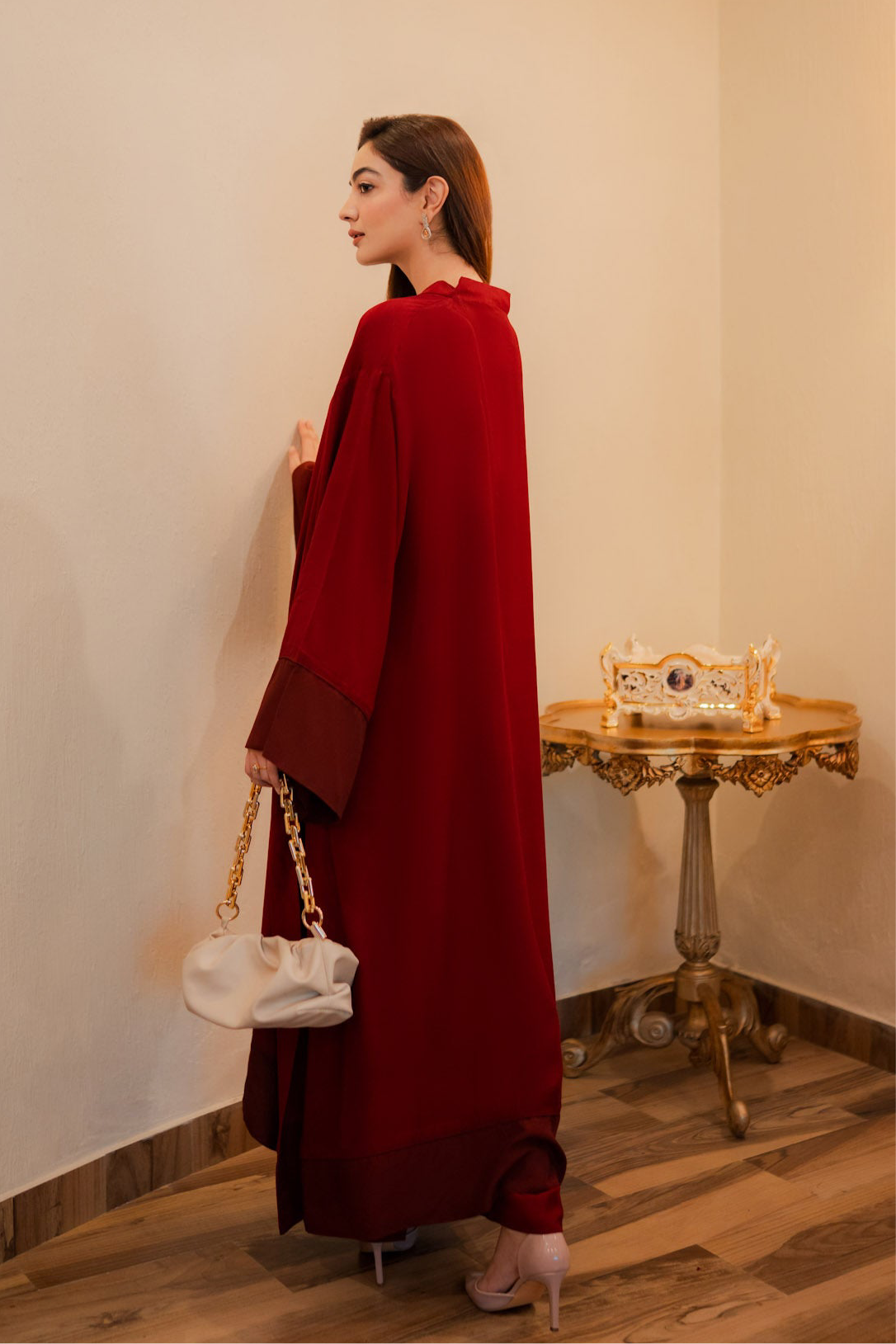 silk Kaftan in Red