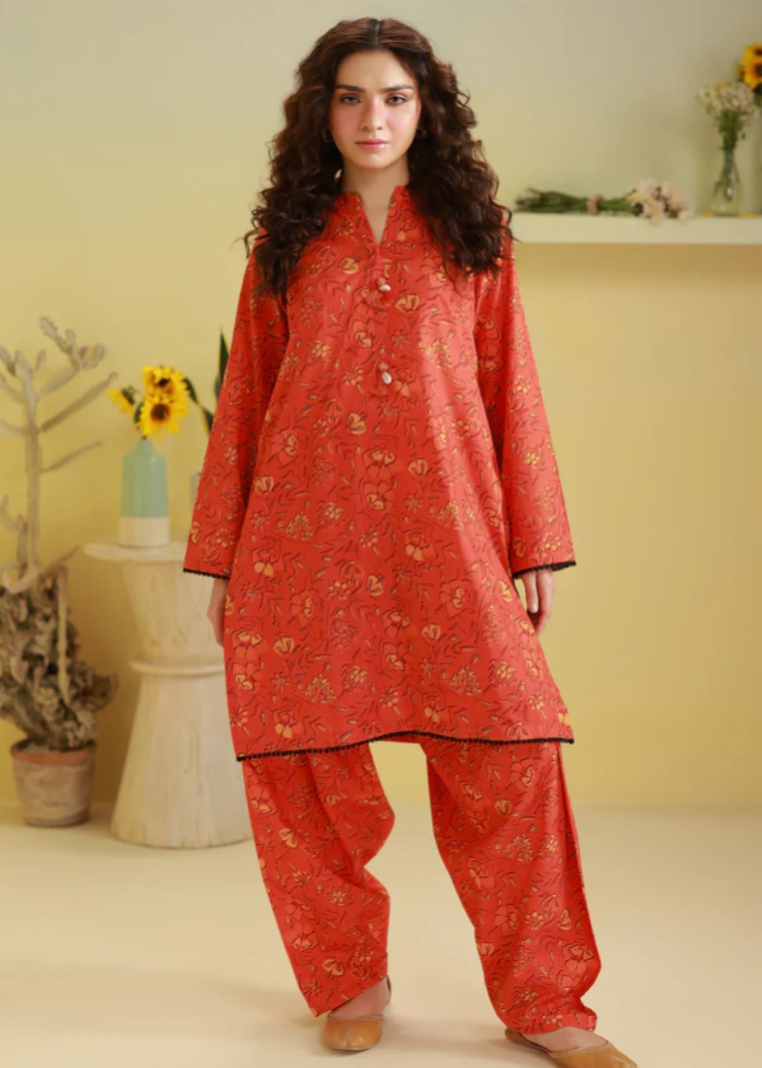 lawn Co Ord Sets in Rust red