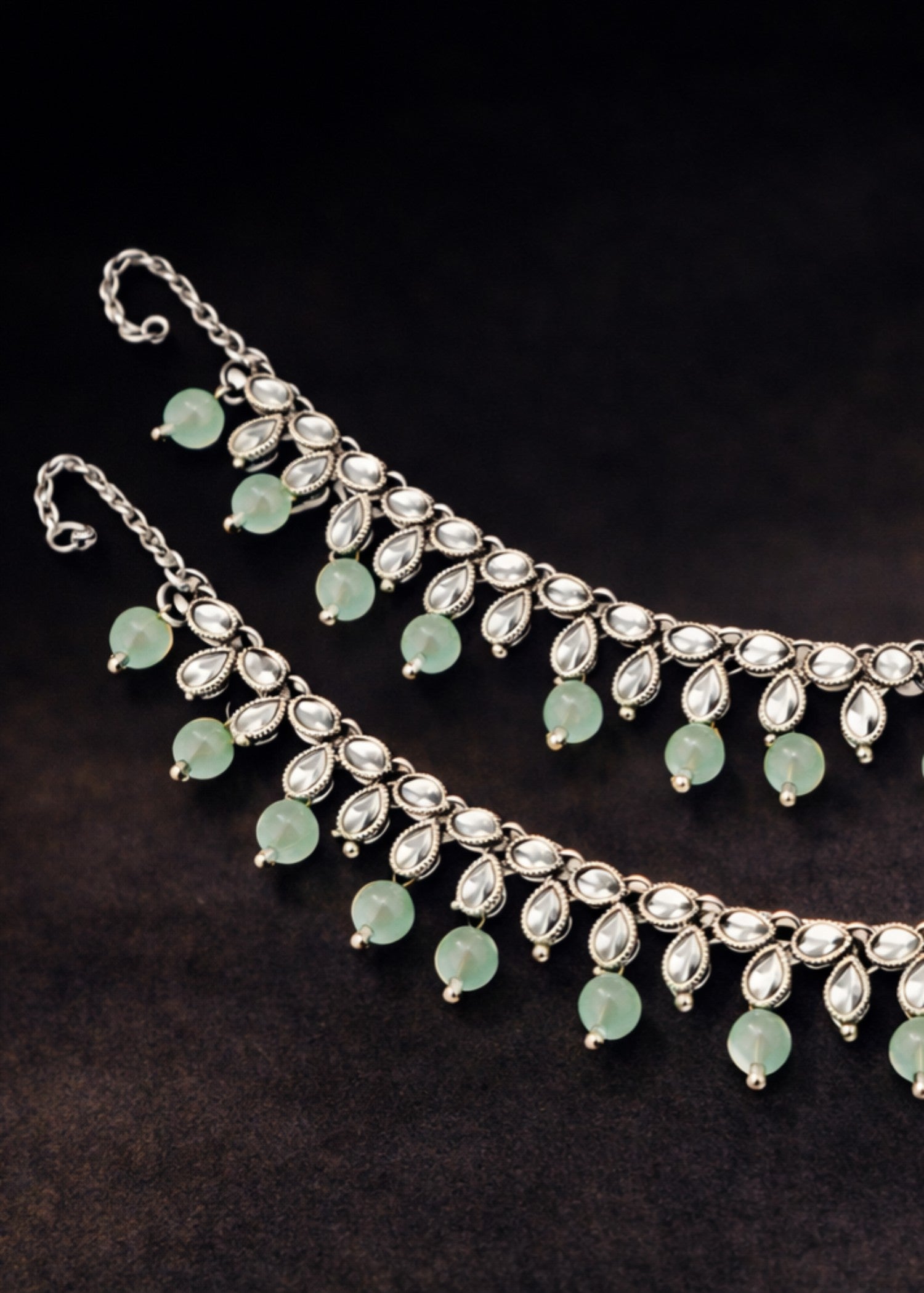 Anklet in Mint green Color by - Trendy Women Anklet WCI1750