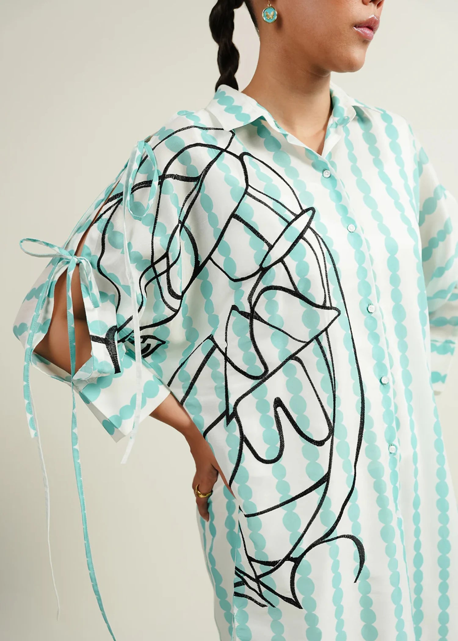 crepe Tunic in Sky blue