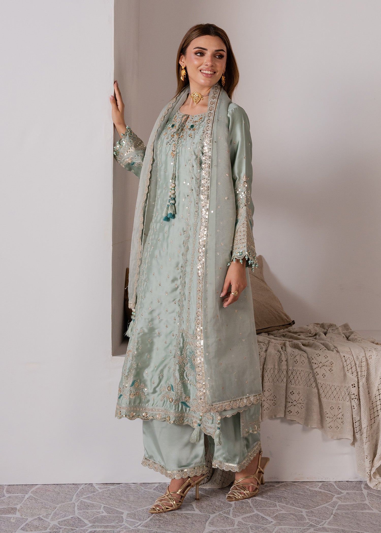 charmuse/shamooz Kurta Set in Mint green