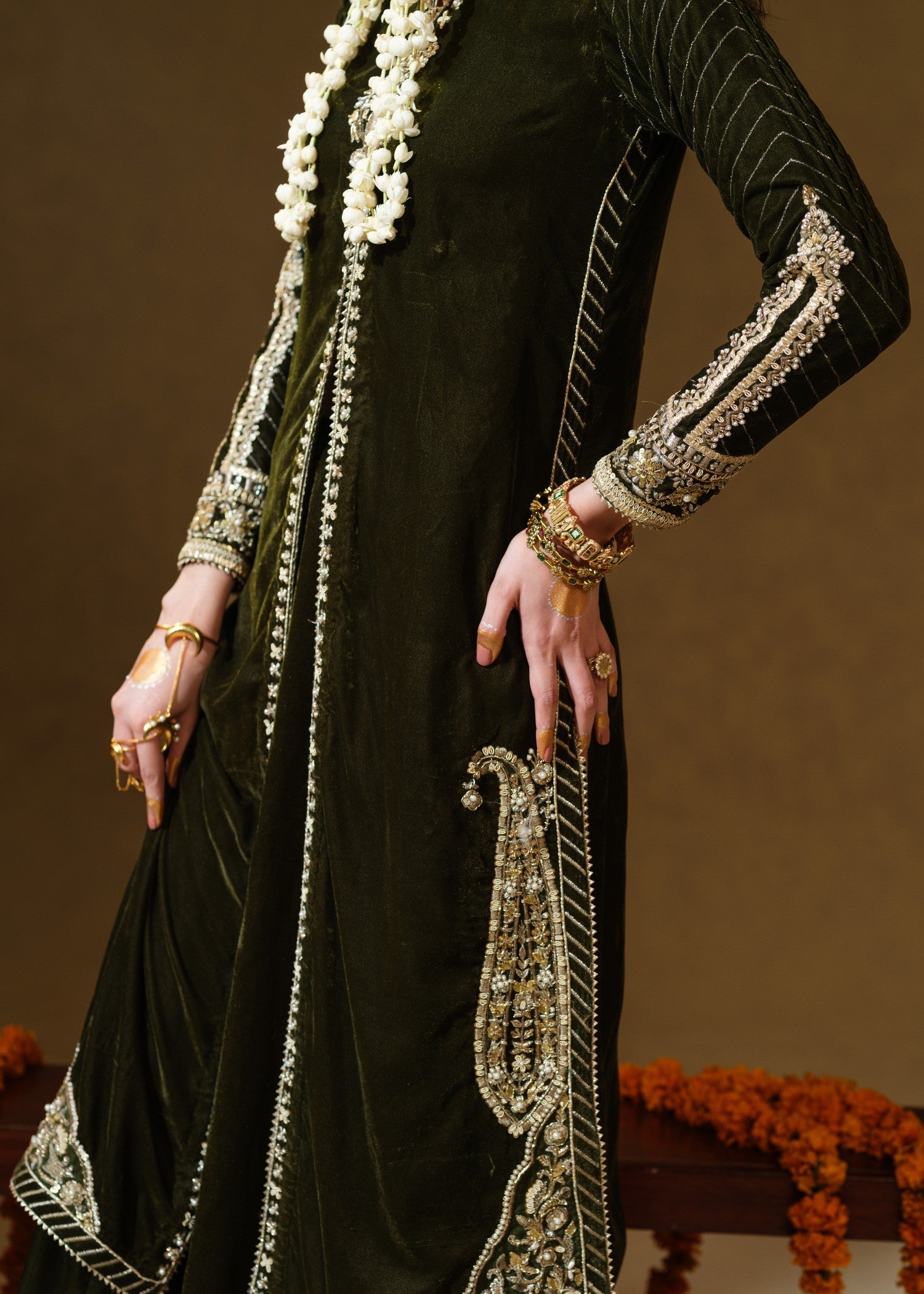 velvet Sharara in Black