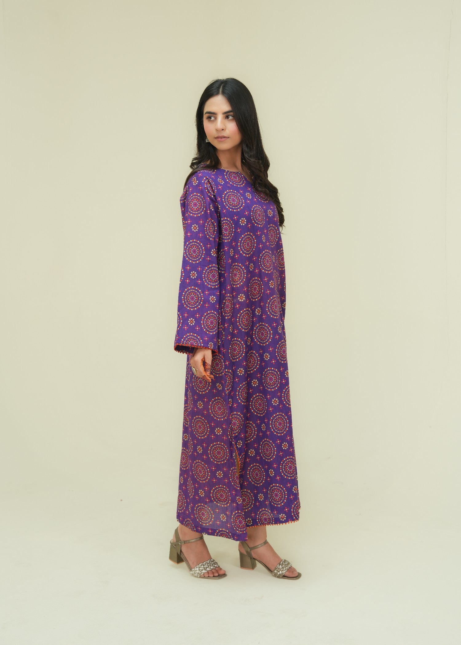 lawn Kaftan in Royal purple