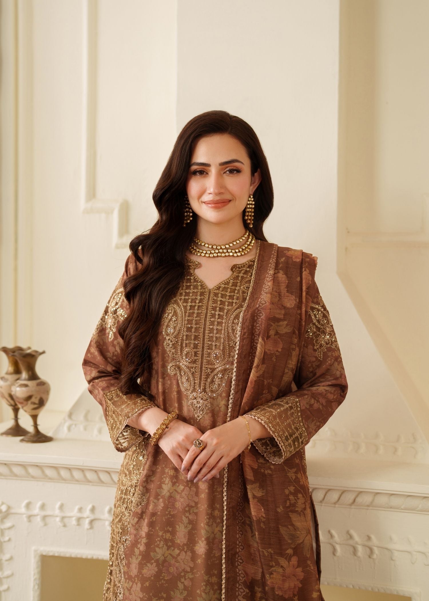 organza Kurta Set in Multi