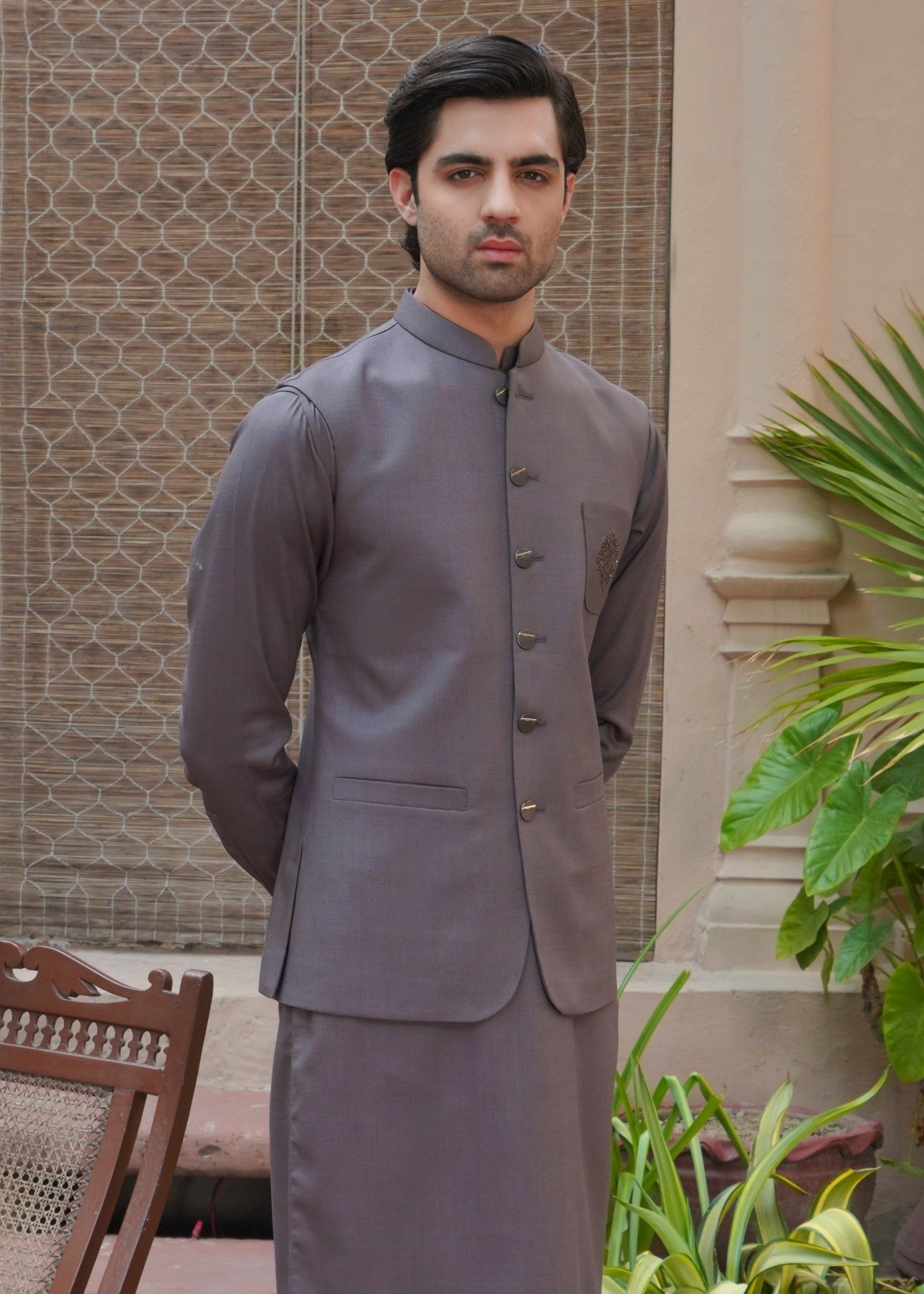 wool Waistcoat in Grey