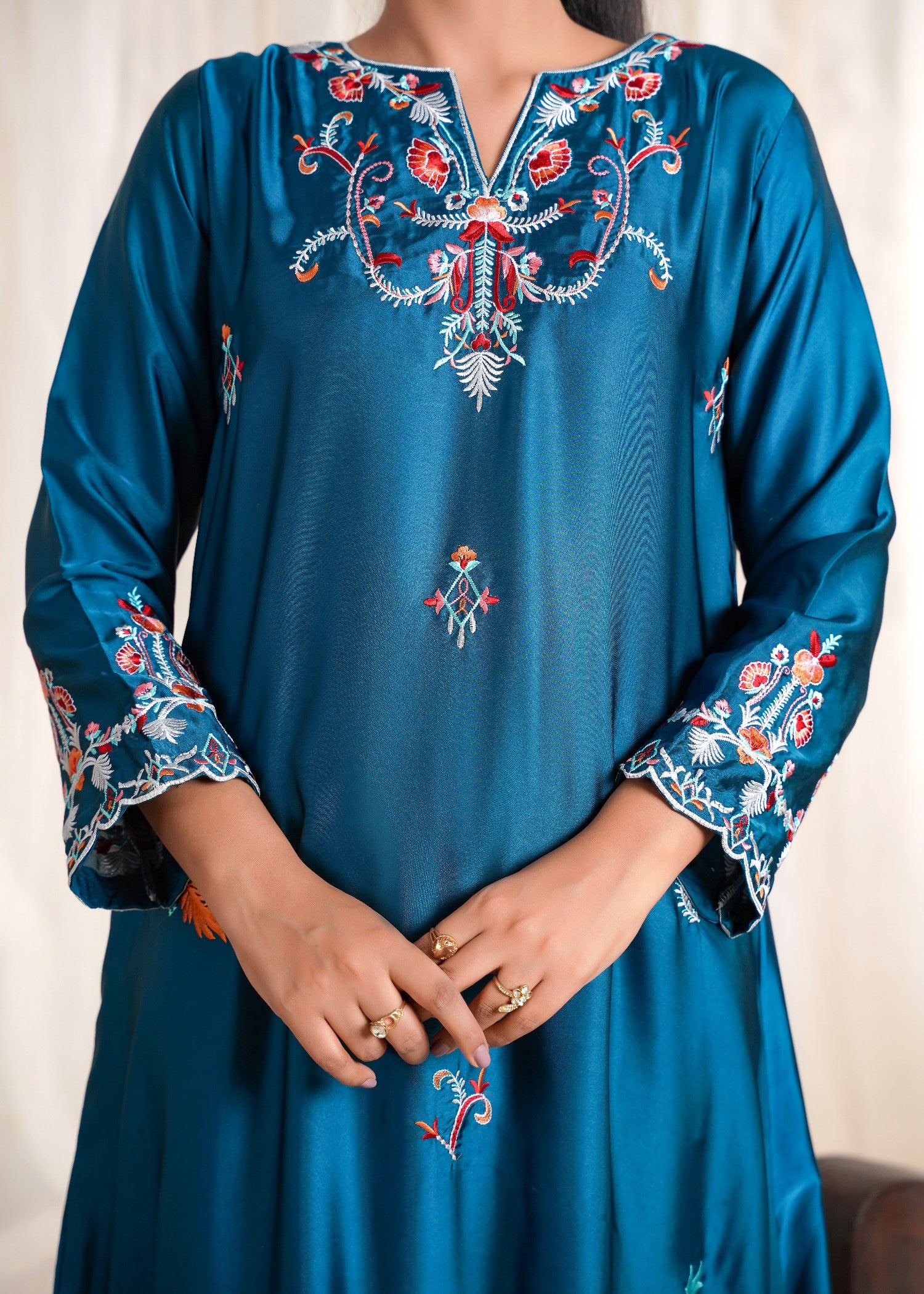 silk Kaftan in Sapphire blue