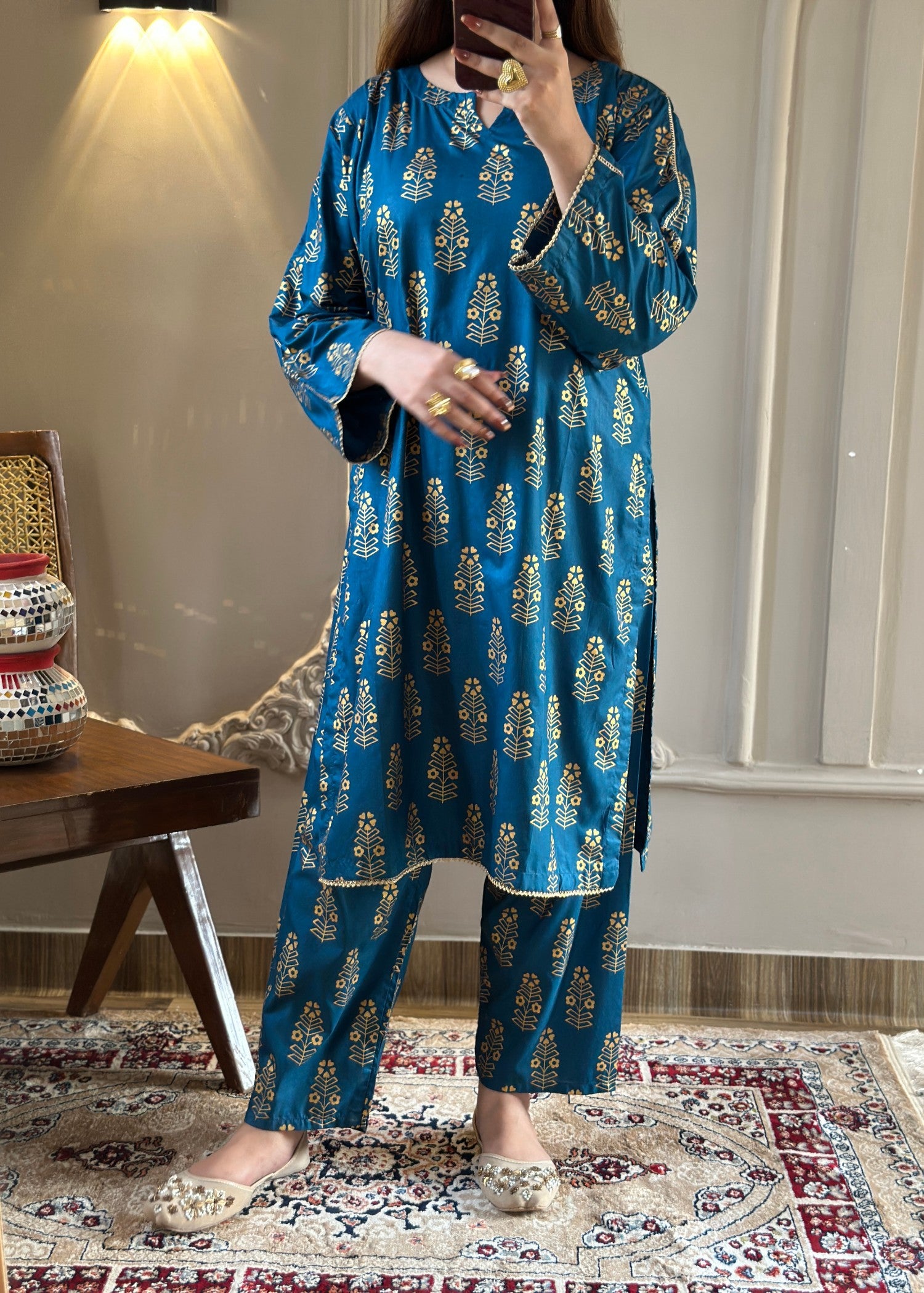 arabic lawn Co Ord Sets in Sapphire blue
