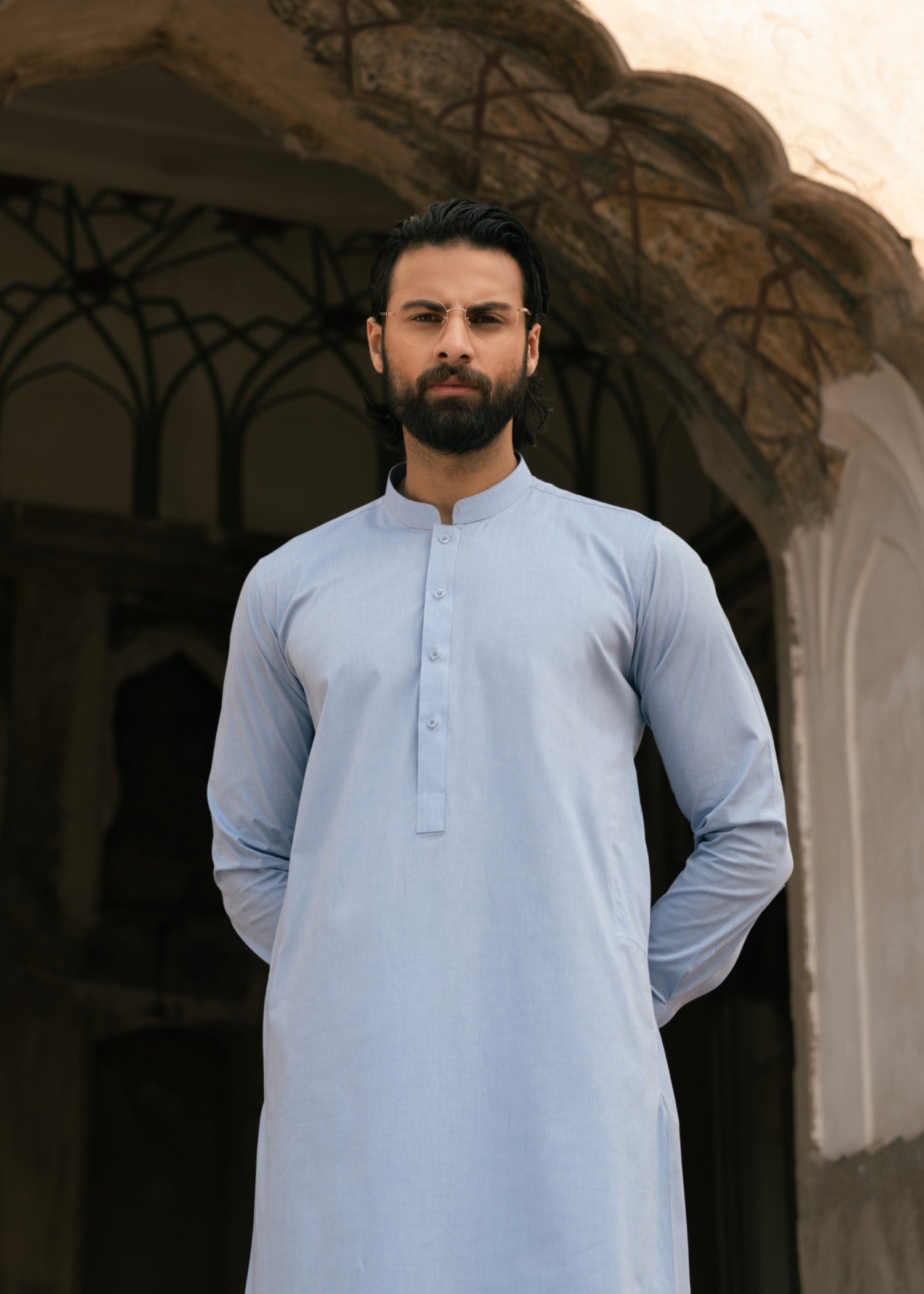 cotton Shalwar Kameez in Light blue