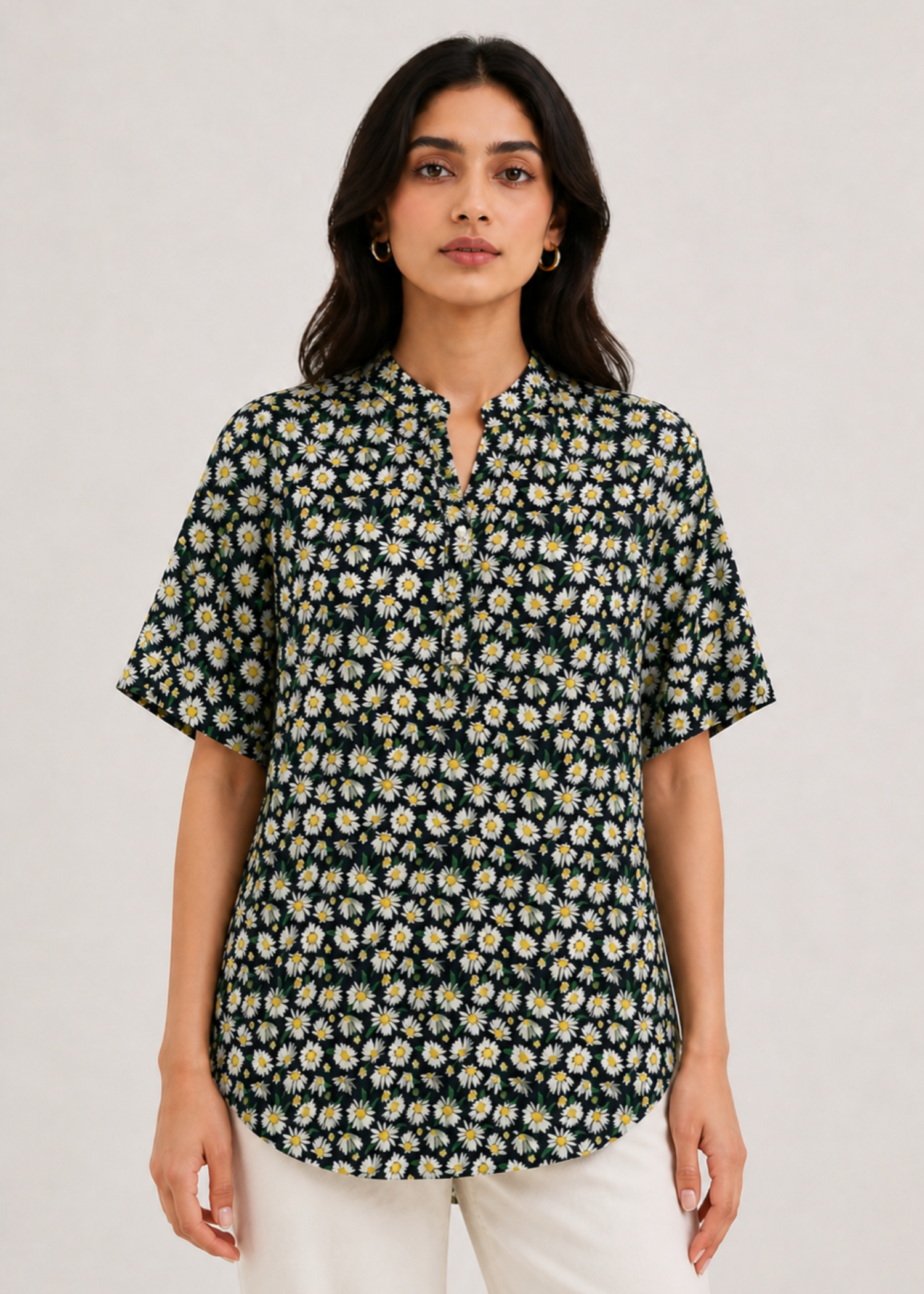 cotton Top in White, yellow, black