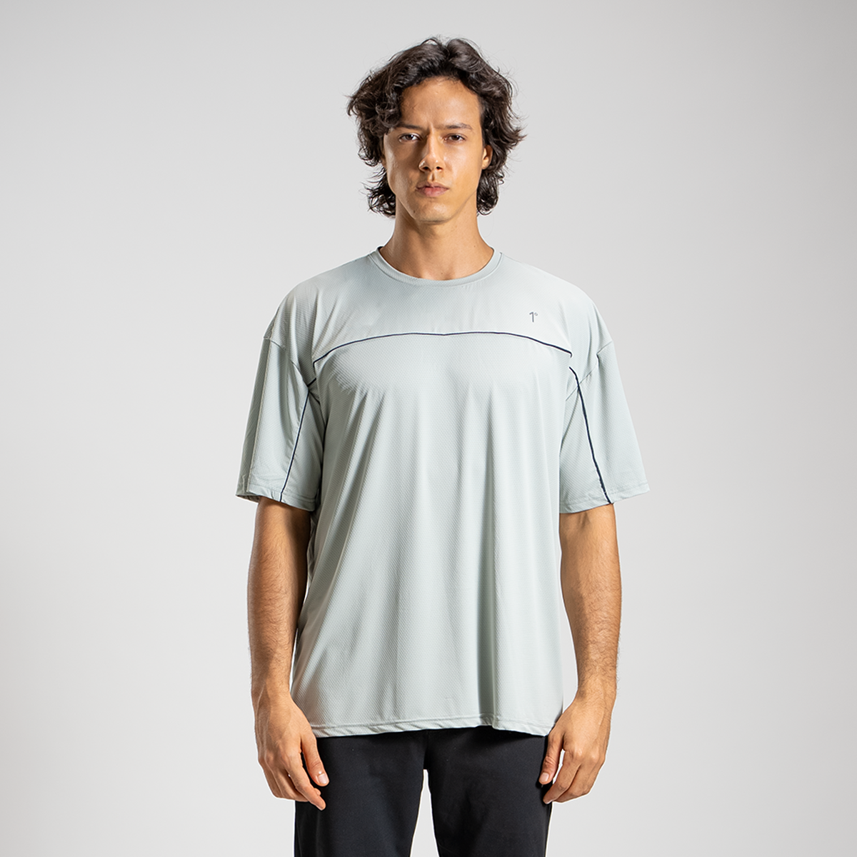 twill cotton T Shirt in Light grey