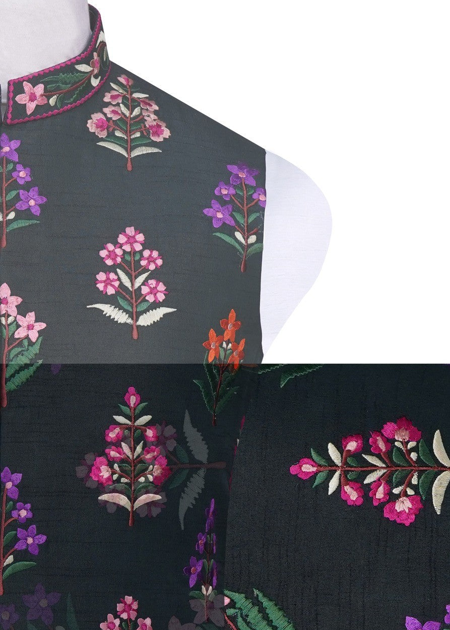 silk Waistcoat in Dark green