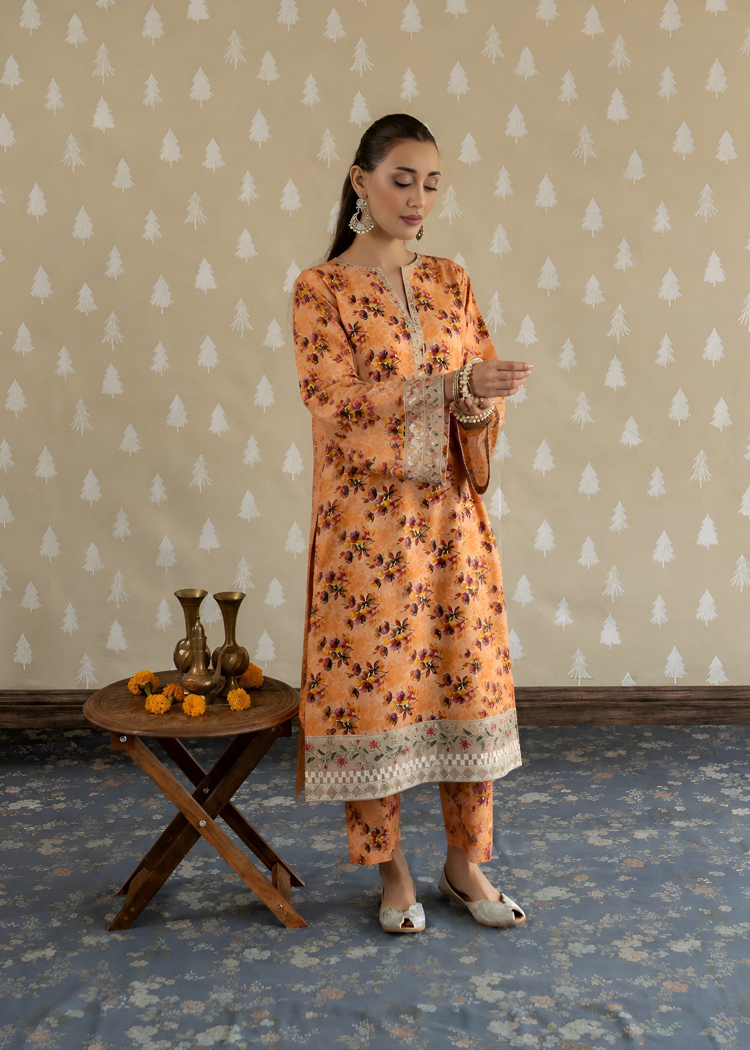 linen Co Ord Sets in Yellow-orange
