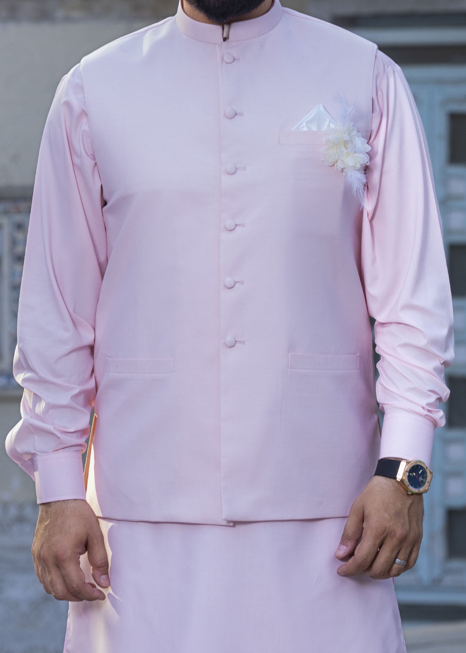wash & wear Waistcoat in Pink by Yes the instyle