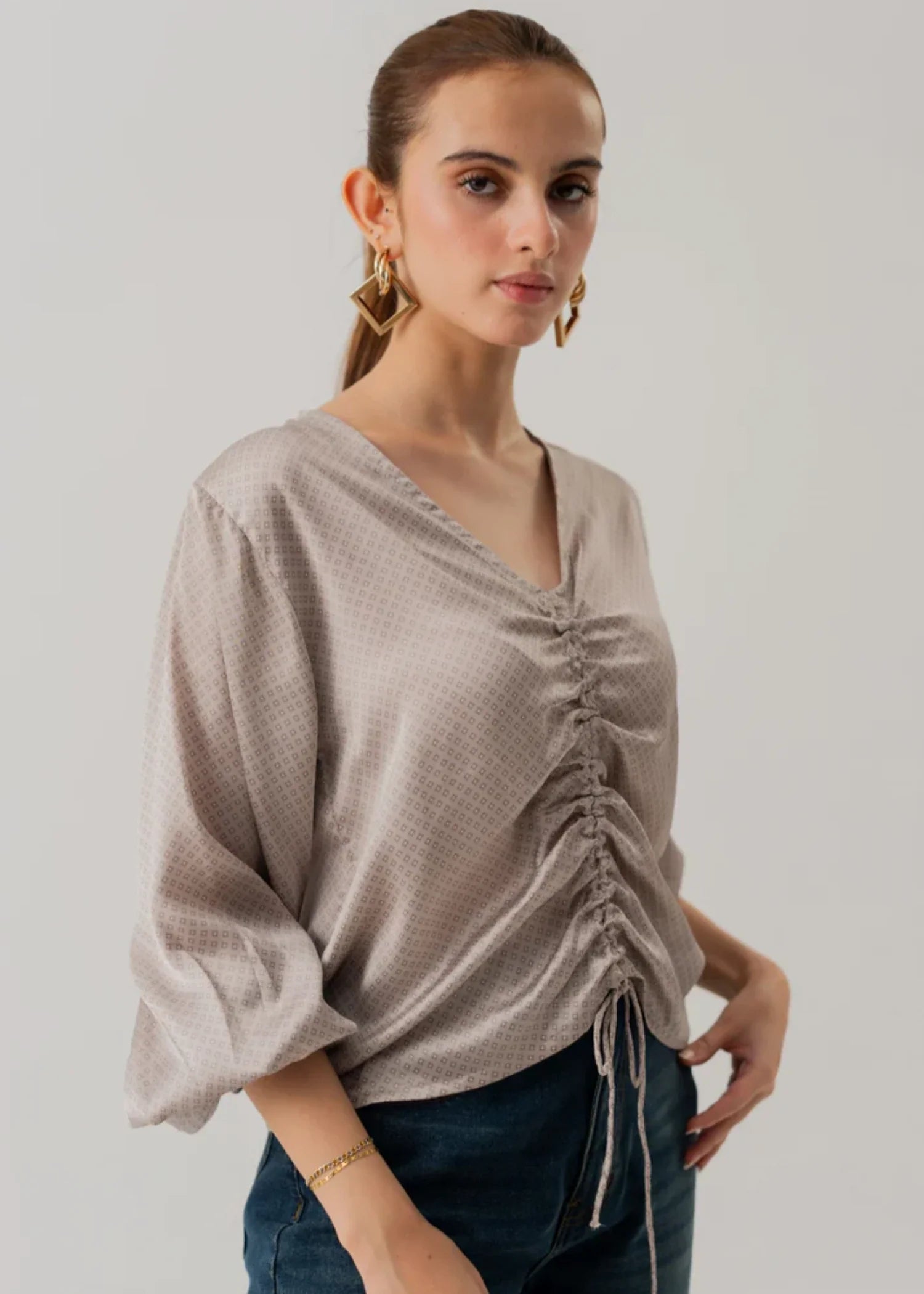 silk Top in Grey