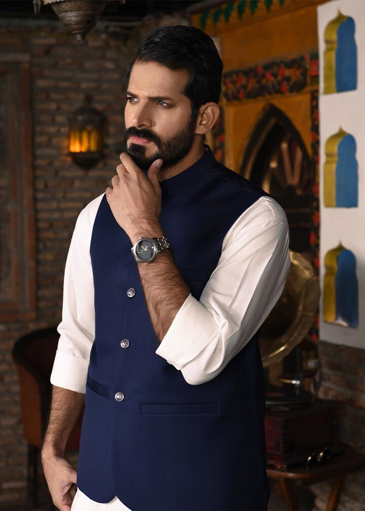suiting Waistcoat in Navy blue