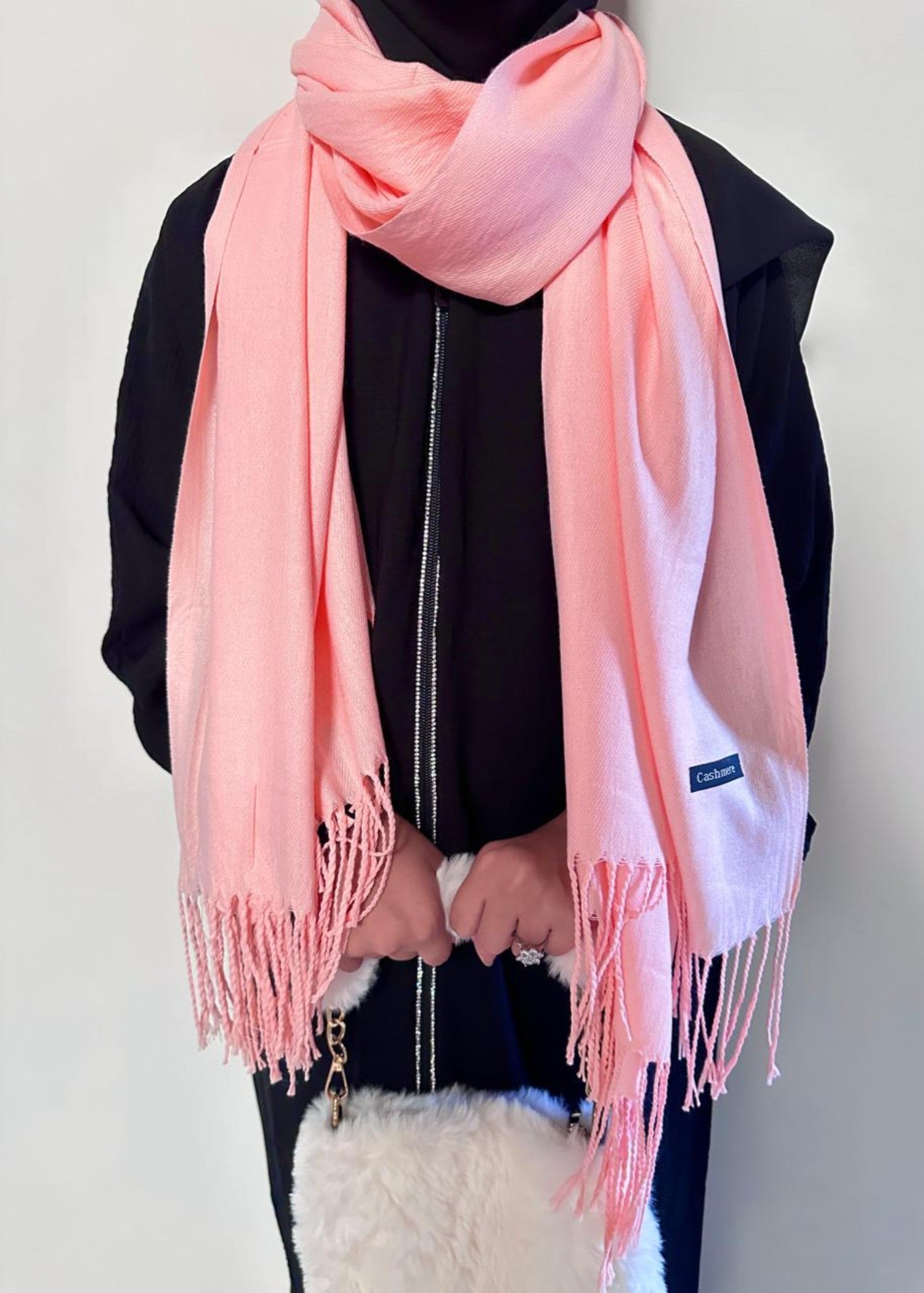 cashmere wool Hijab in Pink