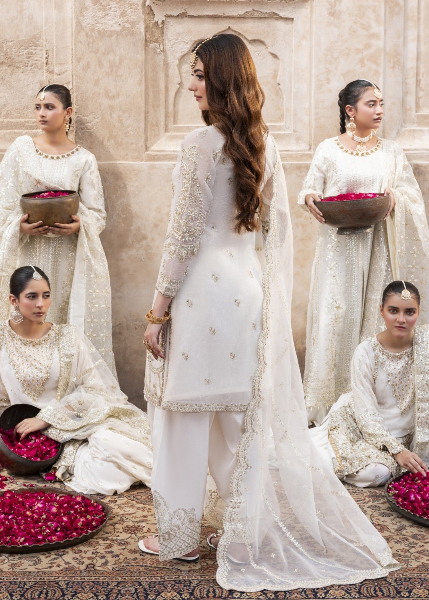 silk khadi net Kurta Set in White