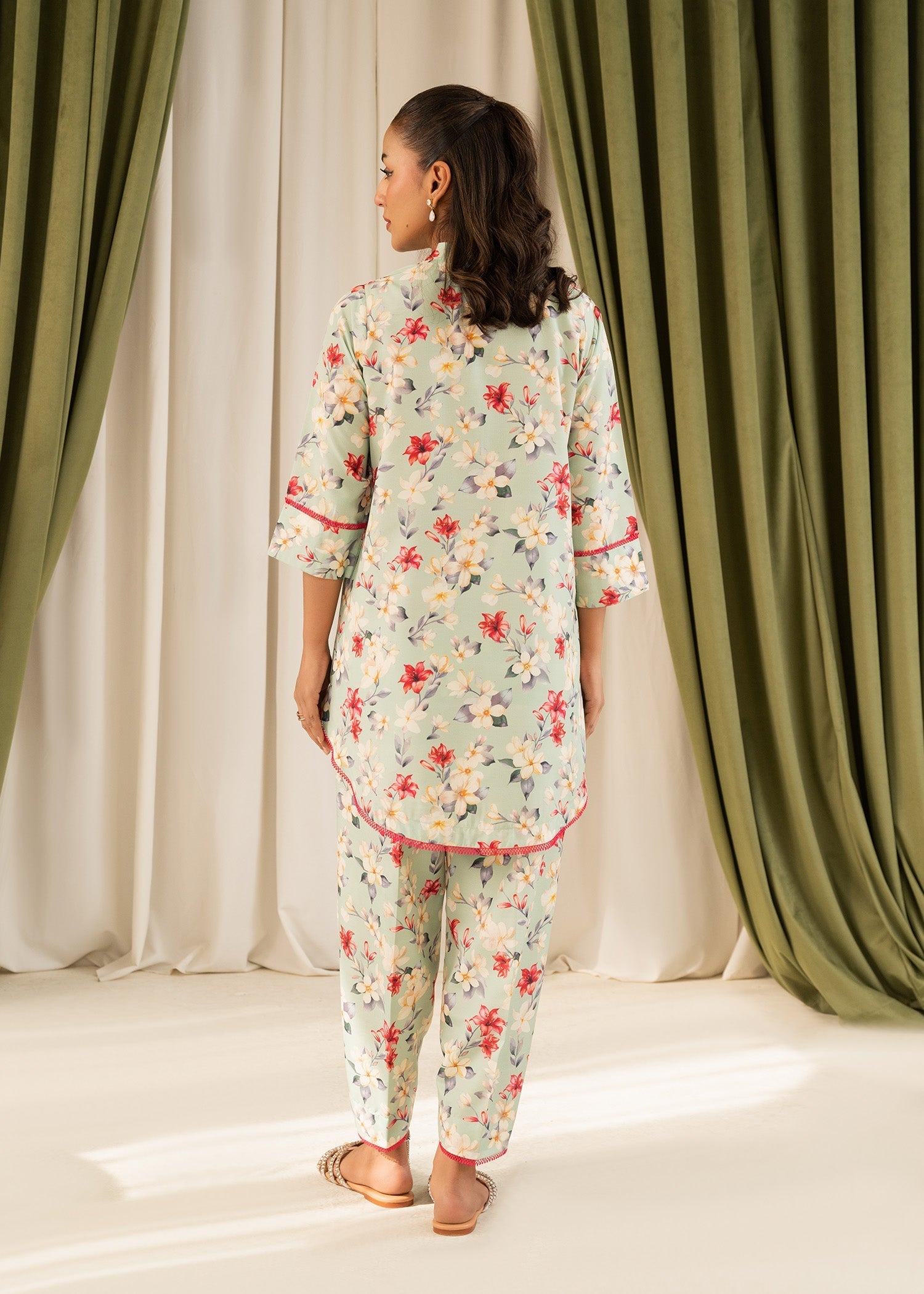 lawn Co Ord Sets in Pistachio green