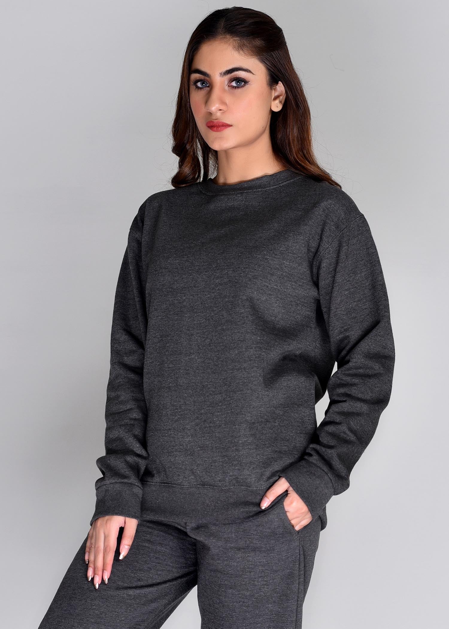 fleece Sweatshirt in Charcoal