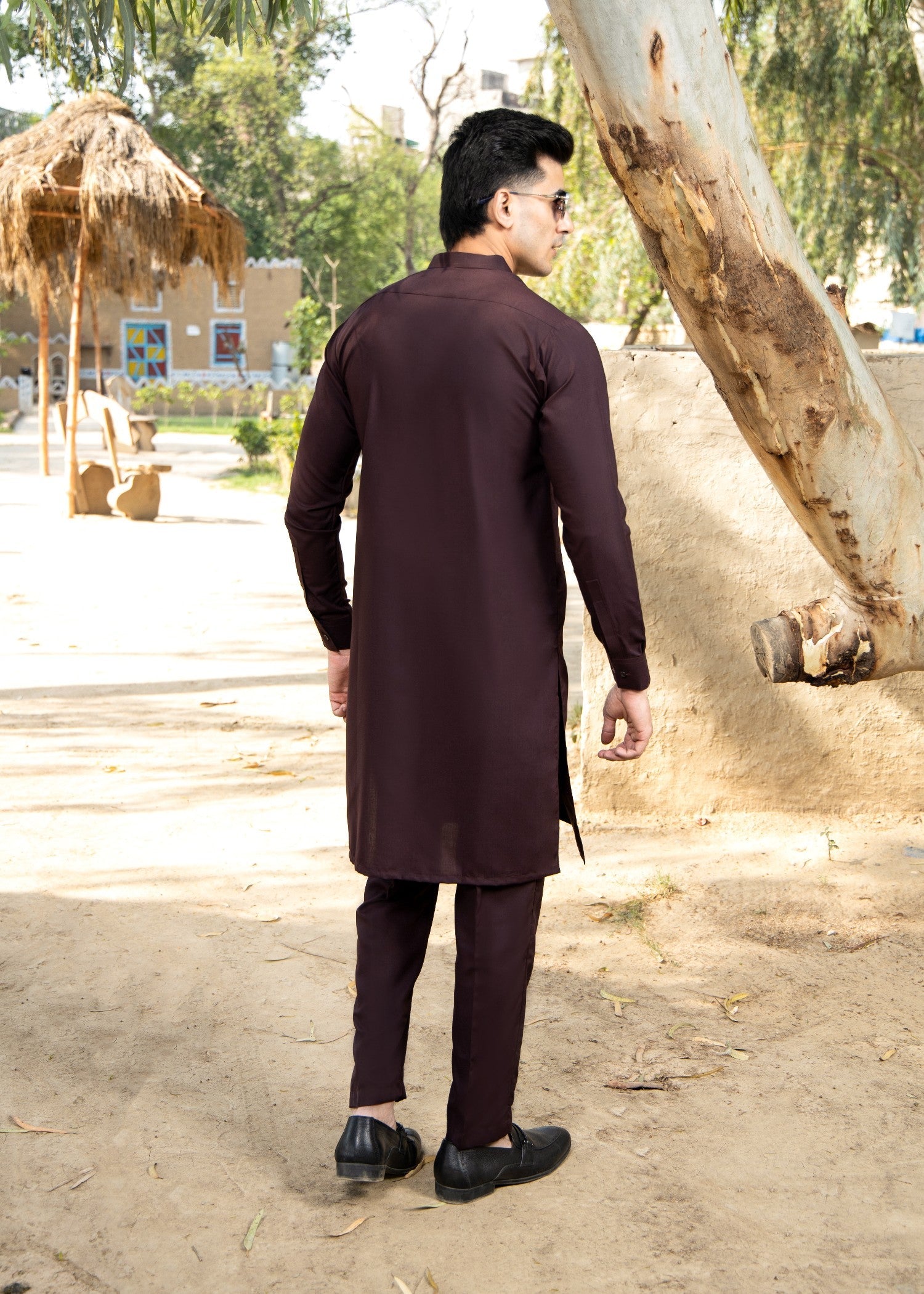 wash & wear Kurta Set in Chocolate brown by Arif Ashraf