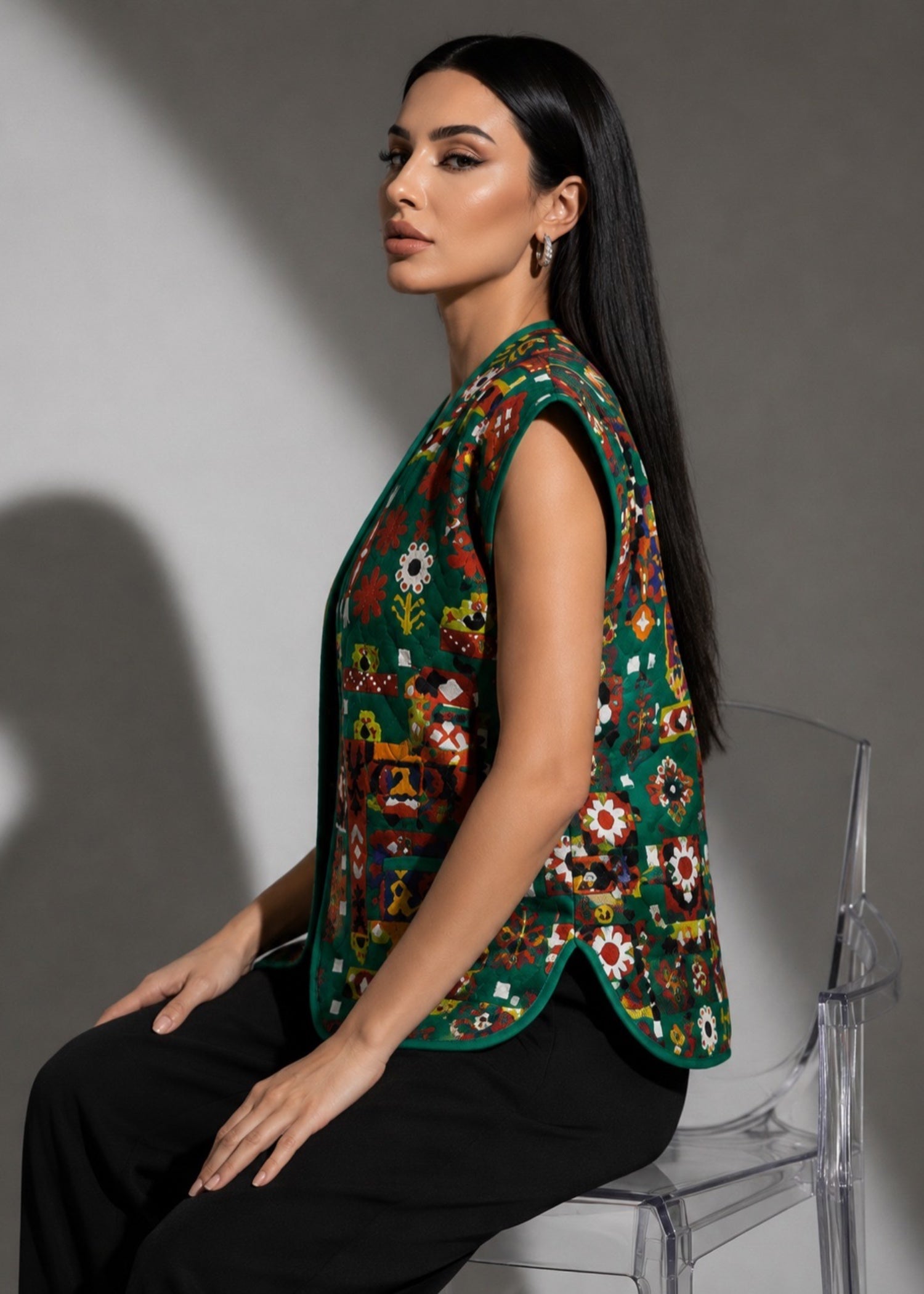 blended satin Jacket in Multi