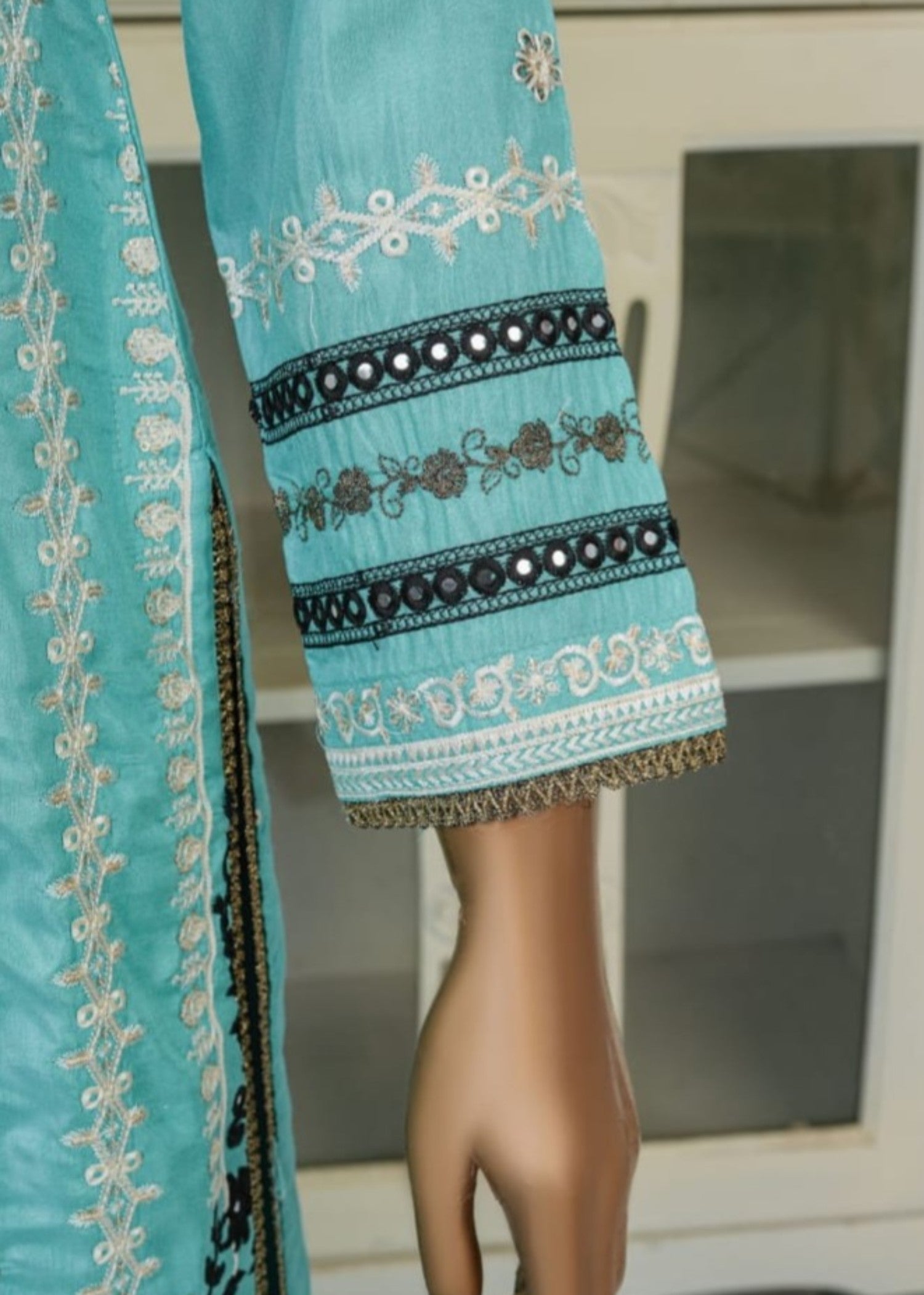 raw silk Kurta Set in Baby blue