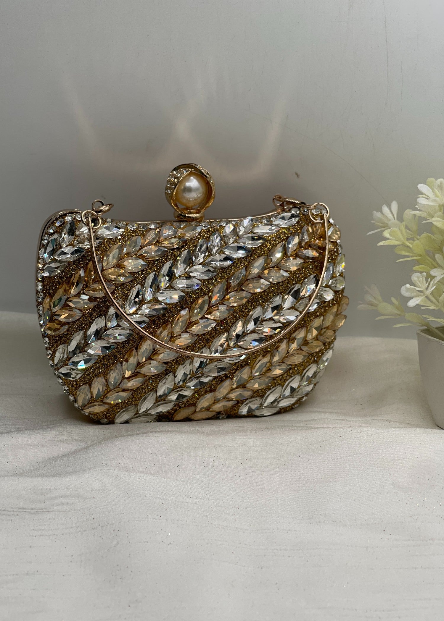 Clutch in Champagne, gold Color by - Trendy Women Clutch FQB2186