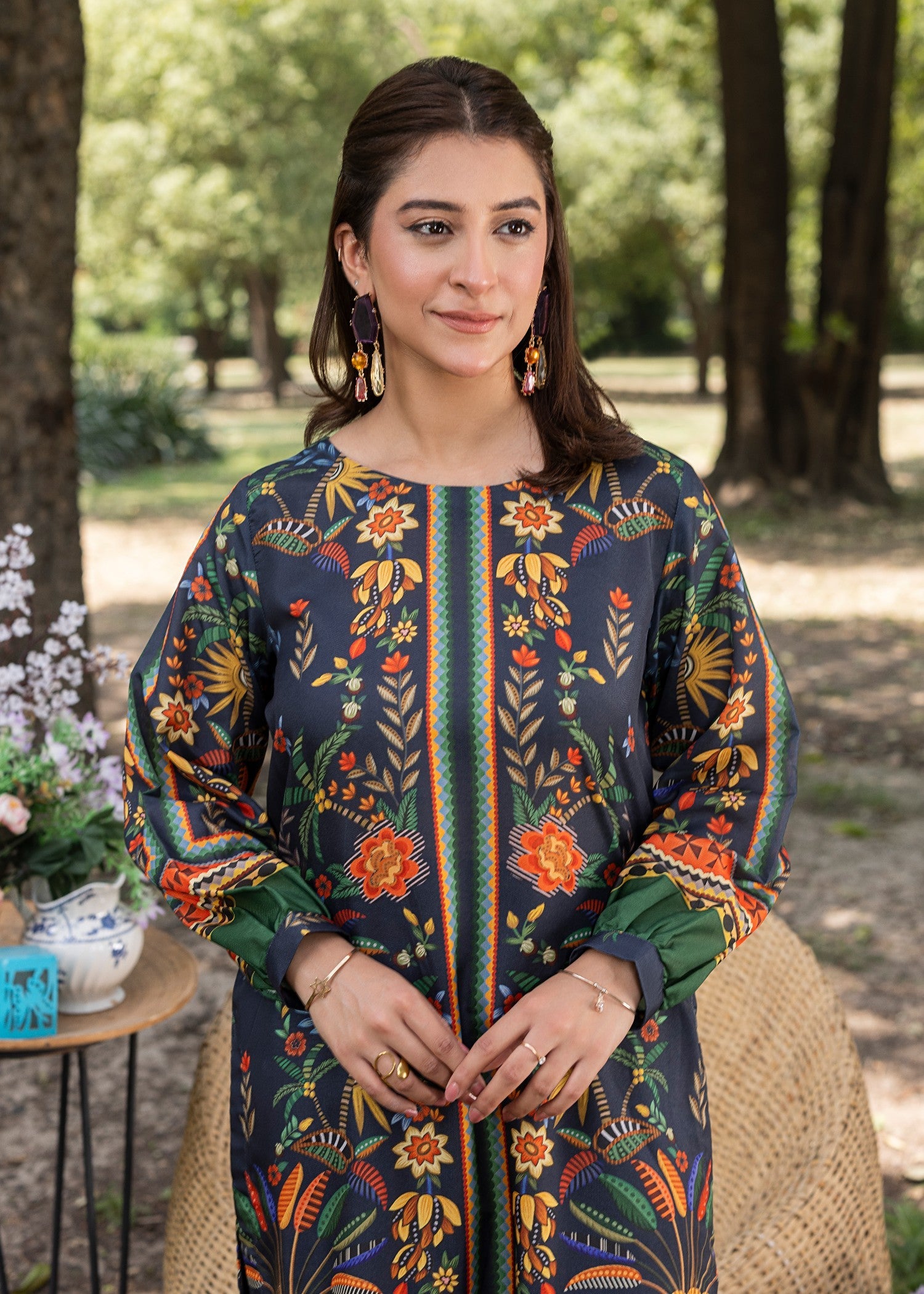 cotton silk Co Ord Sets in Charcoal