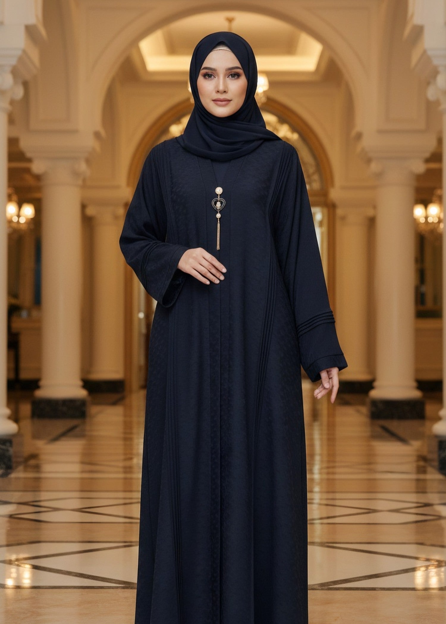 nidha Abaya in Midnight blue