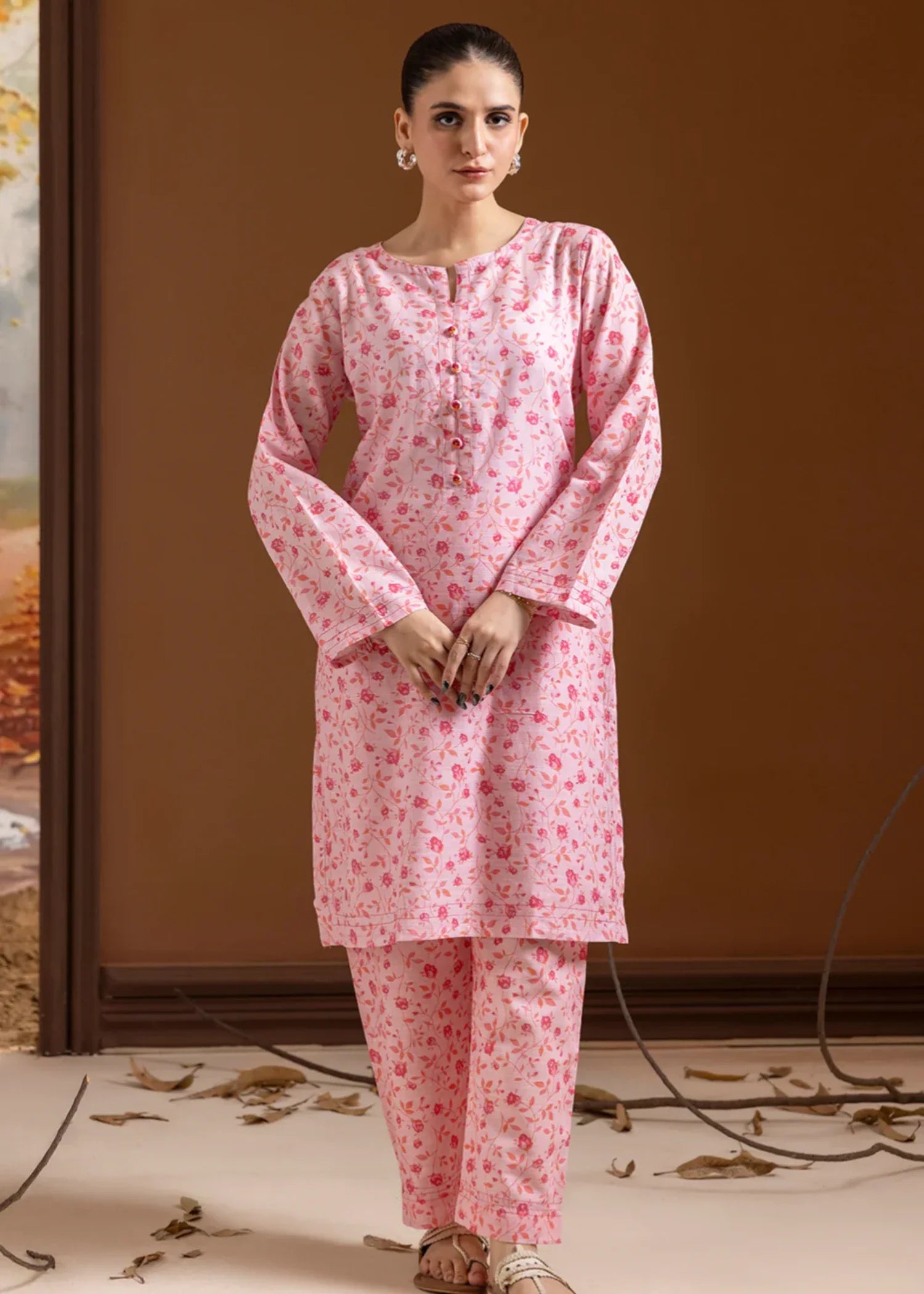 khaddar Co Ord Sets in Pink