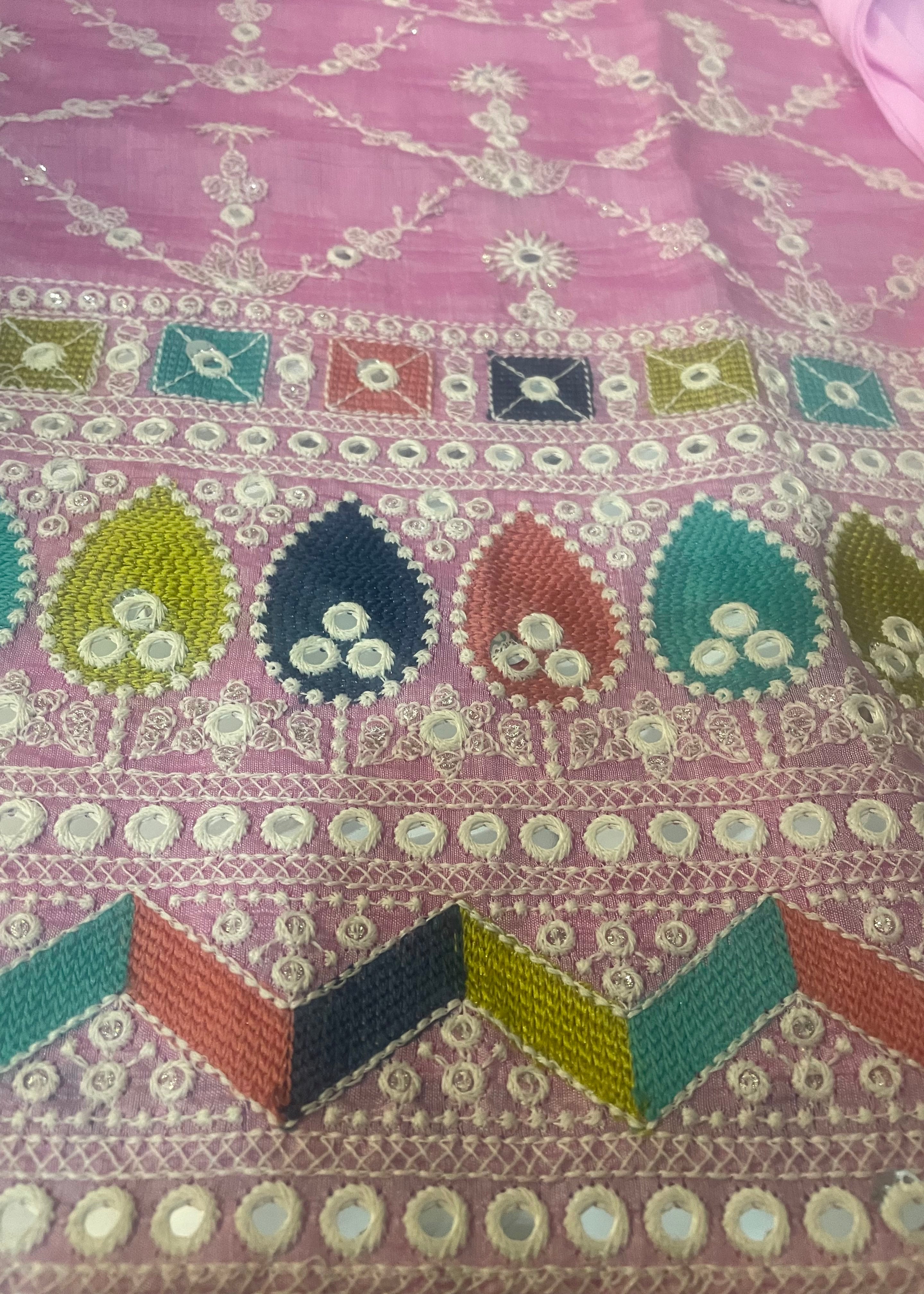 polycotton Kurta Set in Pink