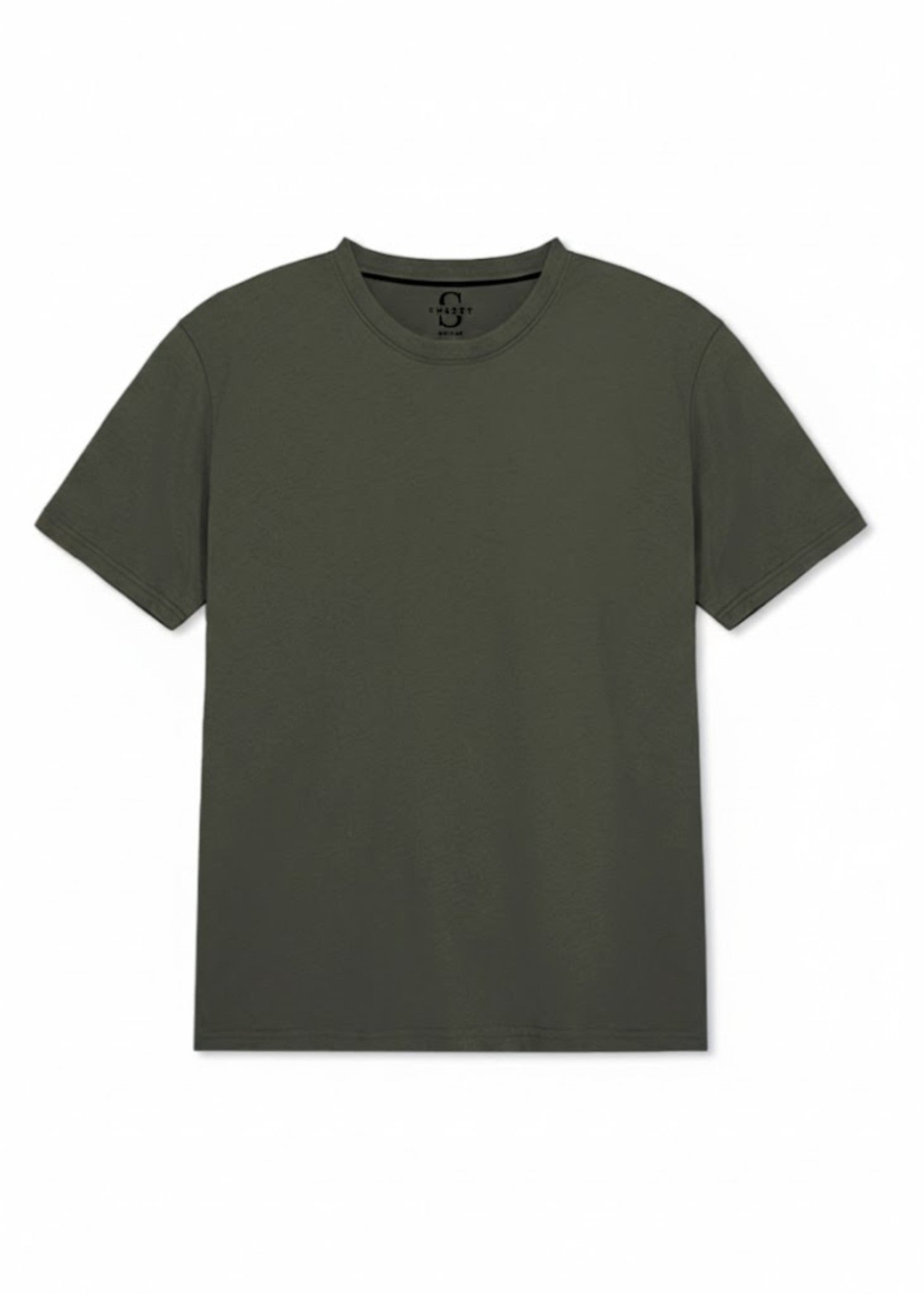 cotton jersey T Shirt in Olive green